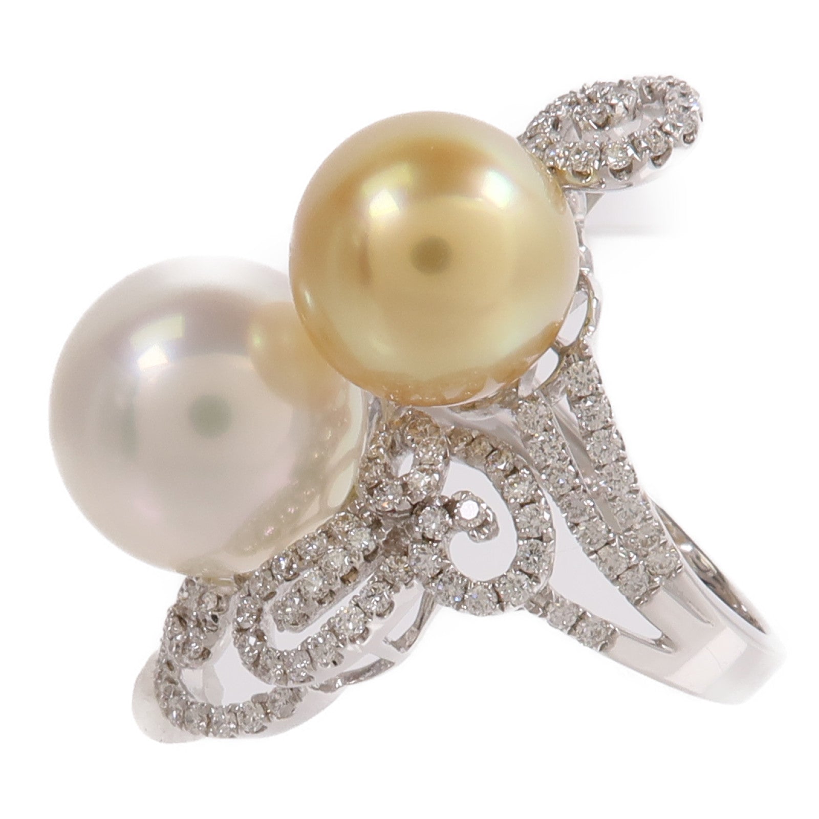 JEWELRY 18K白金Pearl Diamond Ring珍珠/鑽石戒指