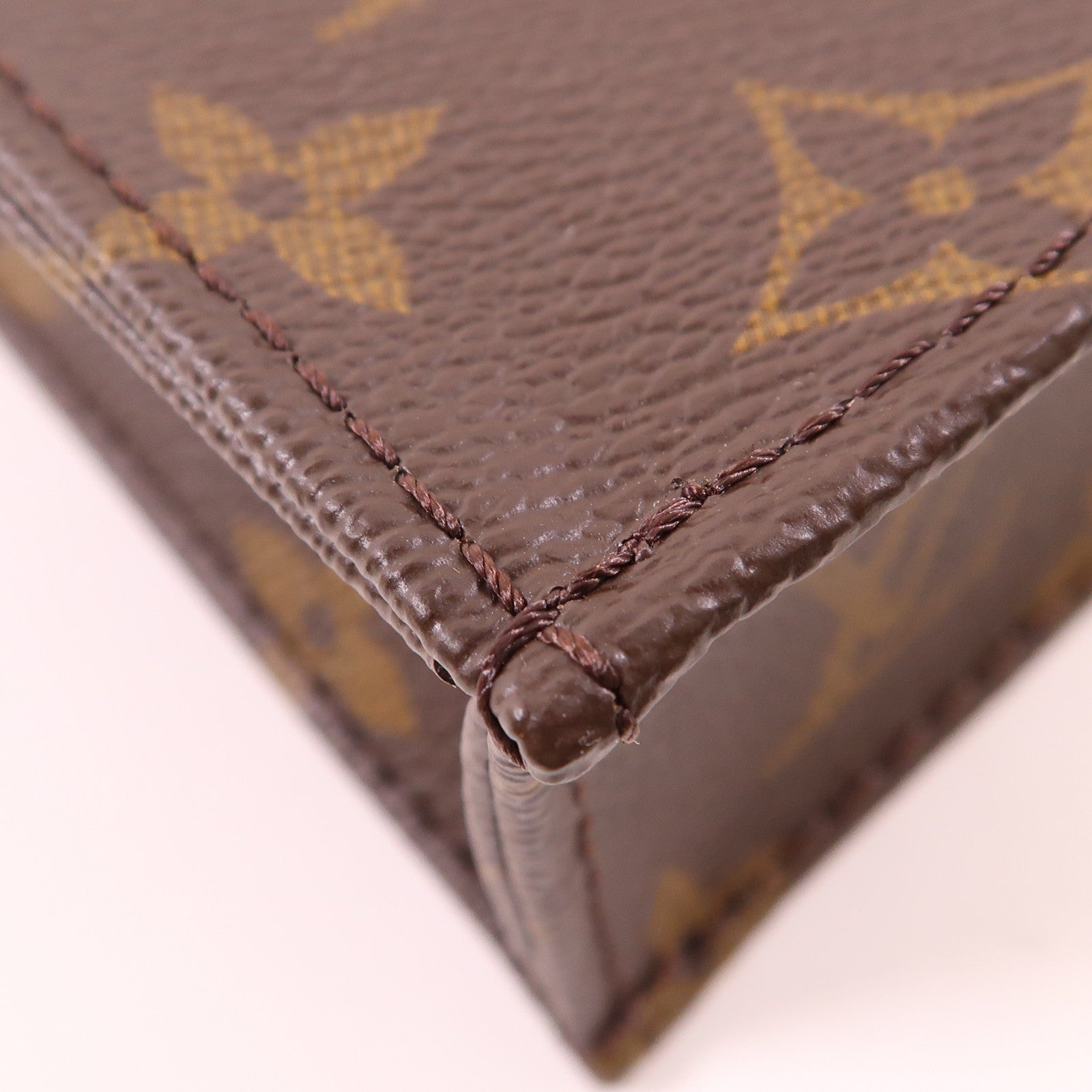 LOUIS VUITTON Monogram Petit Sac Plat金扣手挽肩背兩用袋棕色