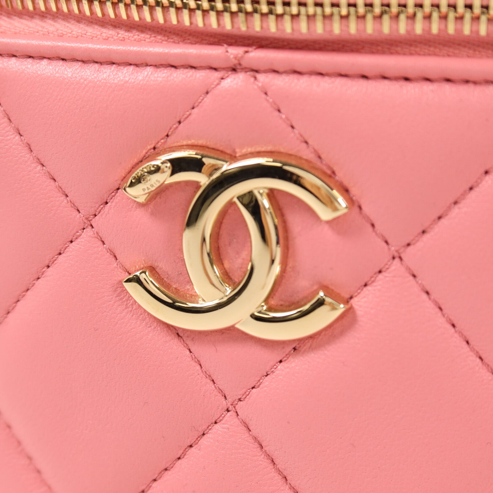 CHANEL 羊皮皮革Trendy CC Vantiy Case金扣鏈帶手挽肩背兩用袋