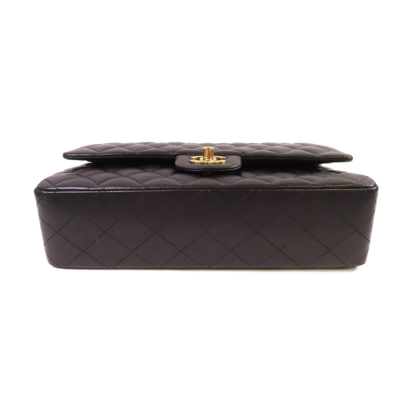CHANEL 菱格羊皮皮革Classic 25 Chain Shoulder Bag金扣鏈帶肩背袋黑色