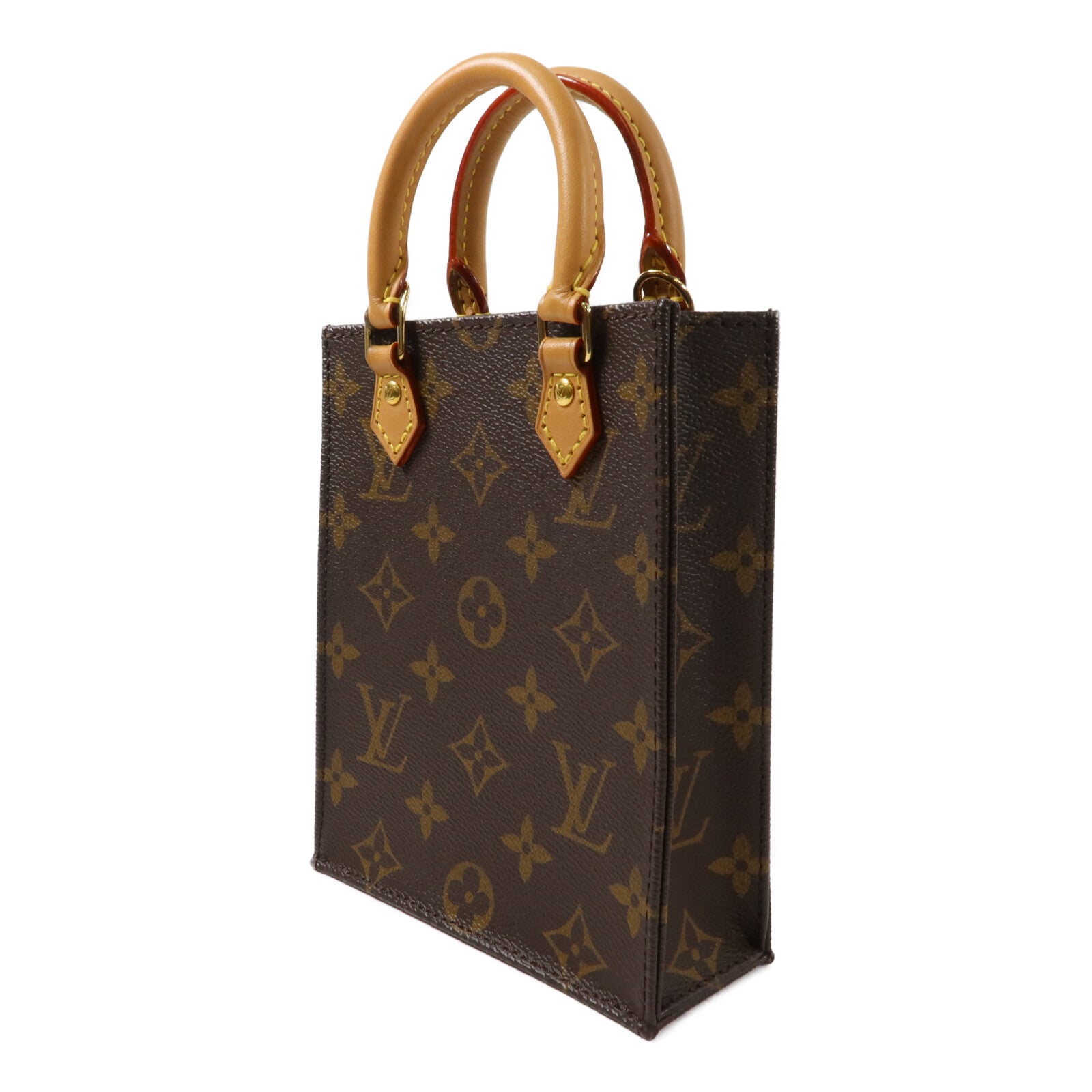 LOUIS VUITTON Monogram Petit Sac Plat手挽肩背兩用袋