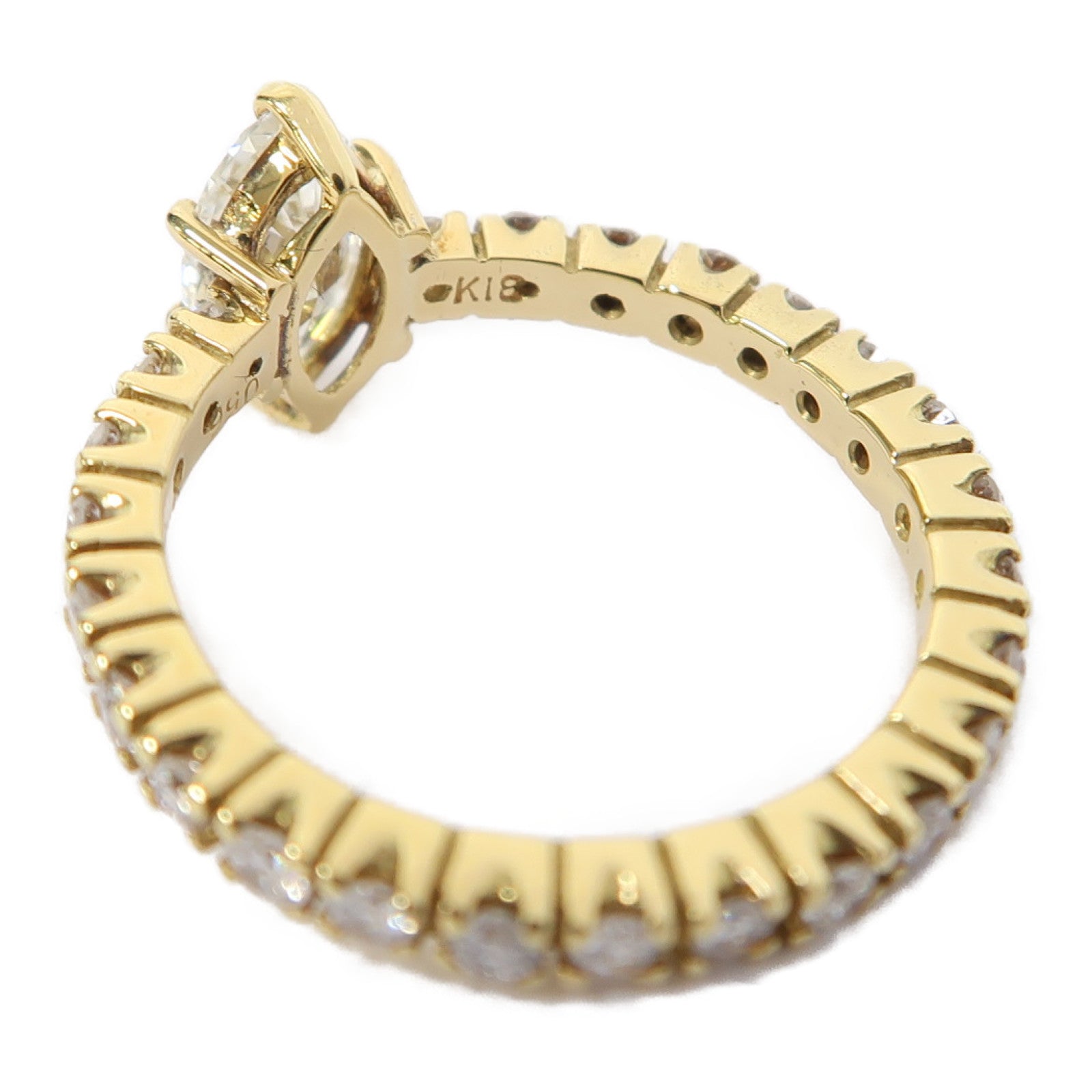 JEWELRY 18K黃金Ring0.56ct鑽石/0.47ct鑽石戒指US#3.75