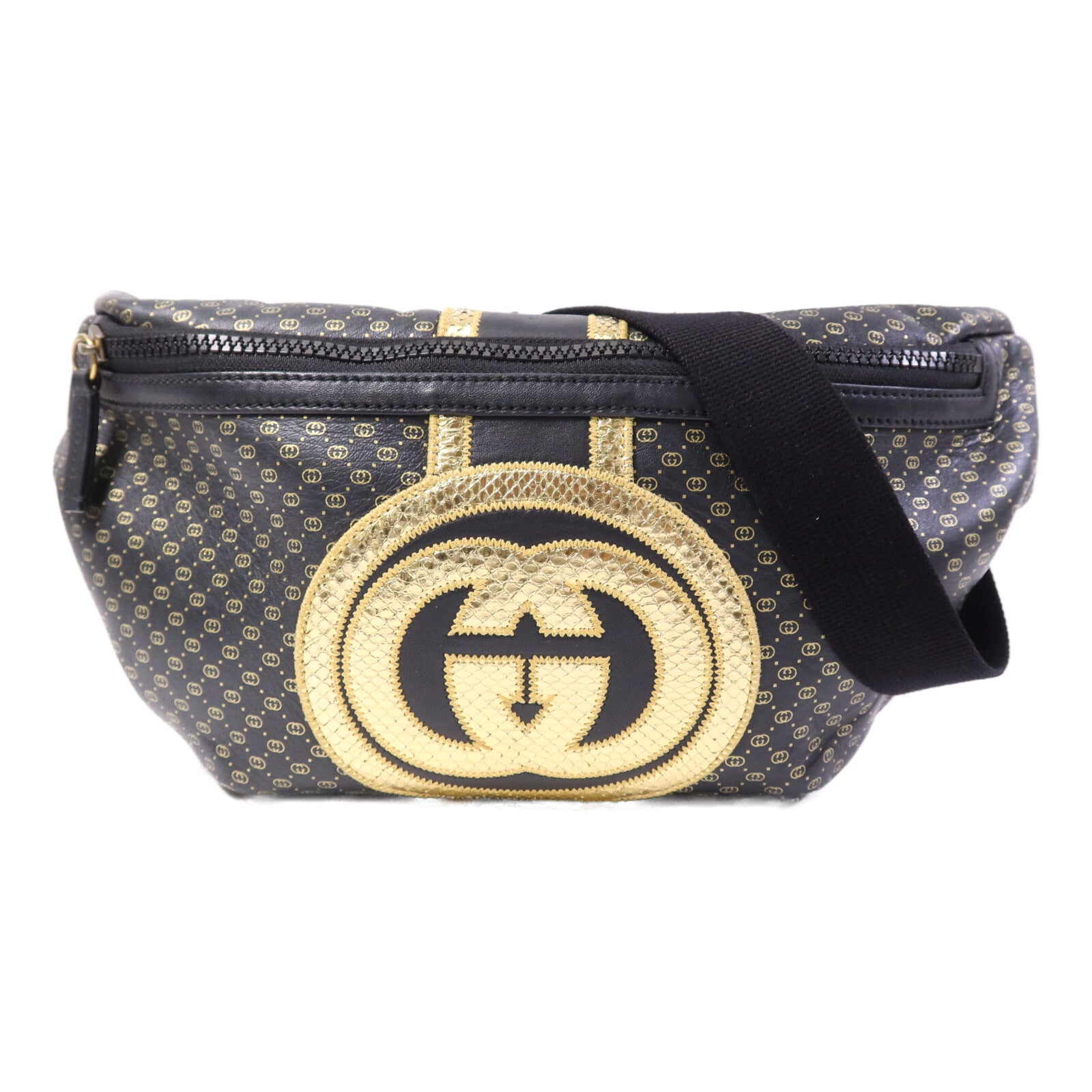 GUCCI 【激減優惠】牛皮皮革Dapper Dan Waist Bag金扣腰包