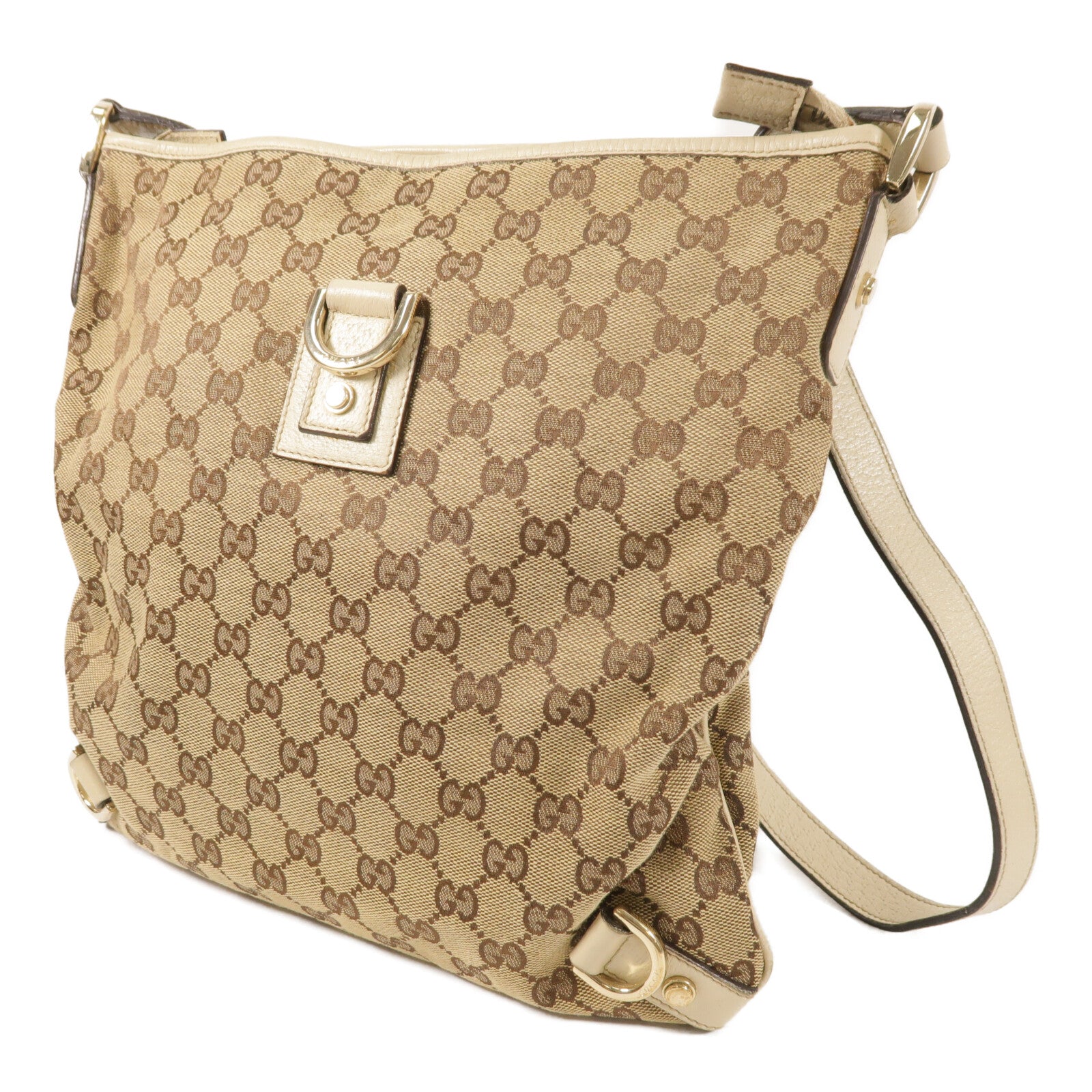 GUCCI 帆布Shoulder Bag金扣肩背袋