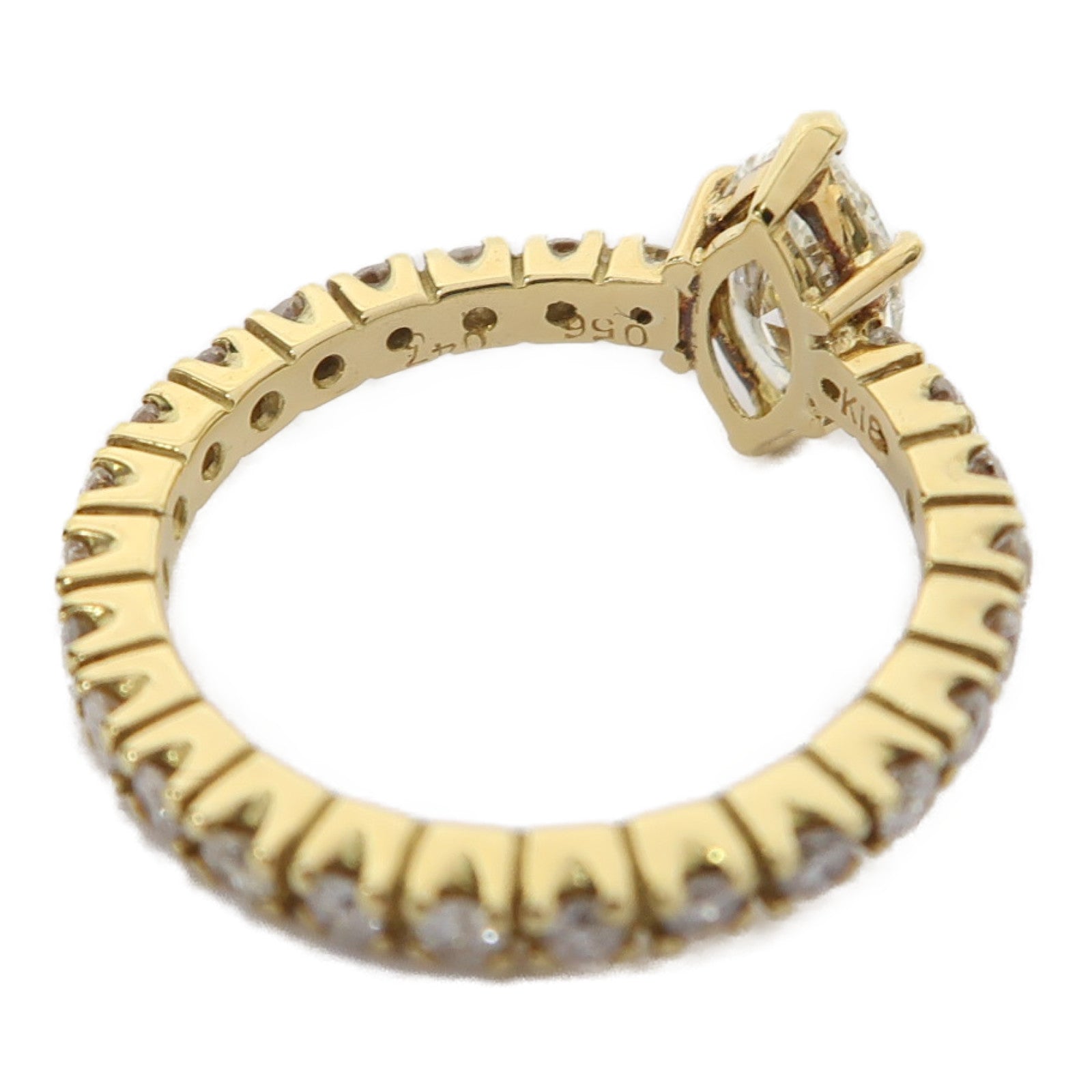 JEWELRY 18K黃金Ring0.56ct鑽石/0.47ct鑽石戒指US#3.75