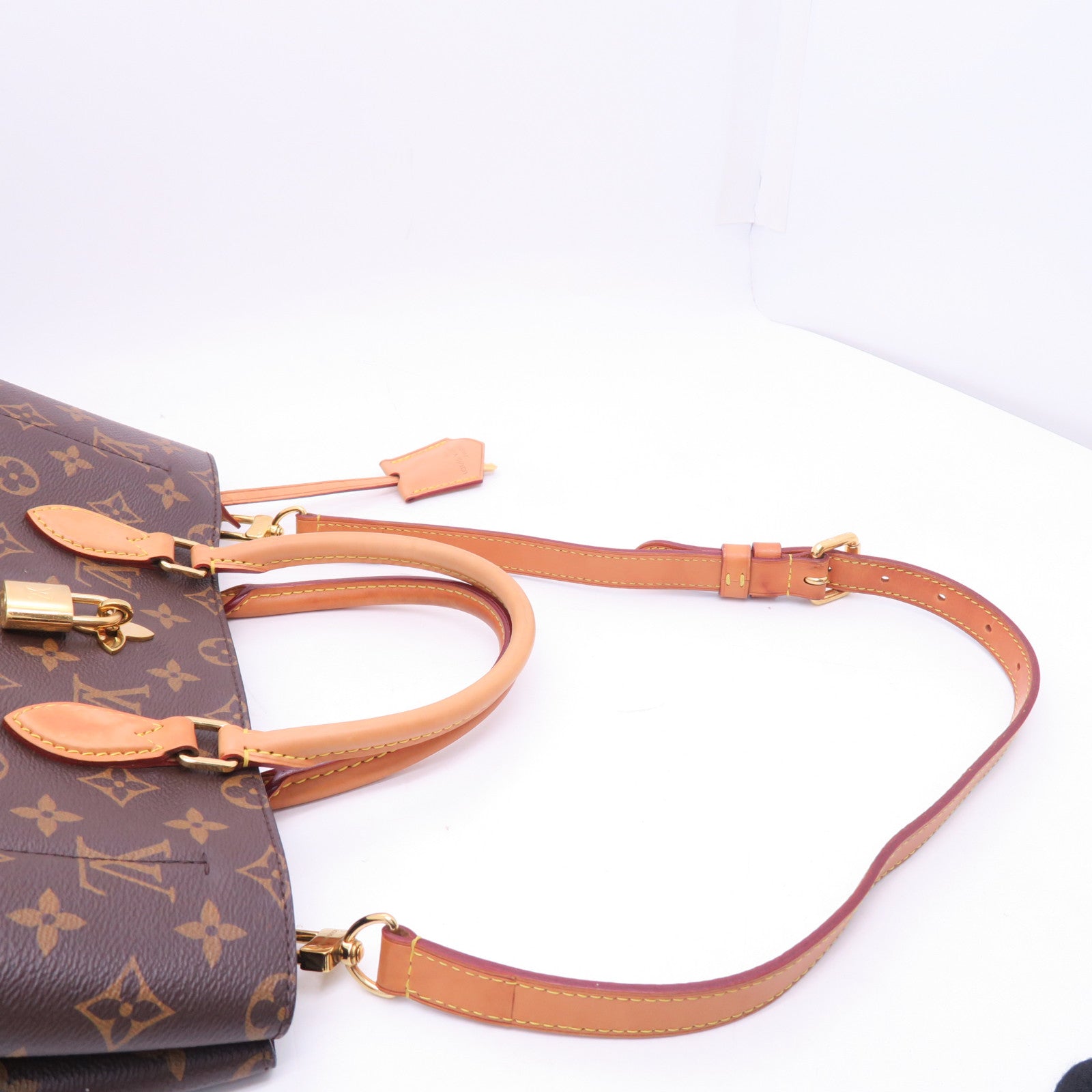LOUIS VUITTON 【激減優惠】Monogram Flower Tote金扣手挽肩背兩用袋啡色