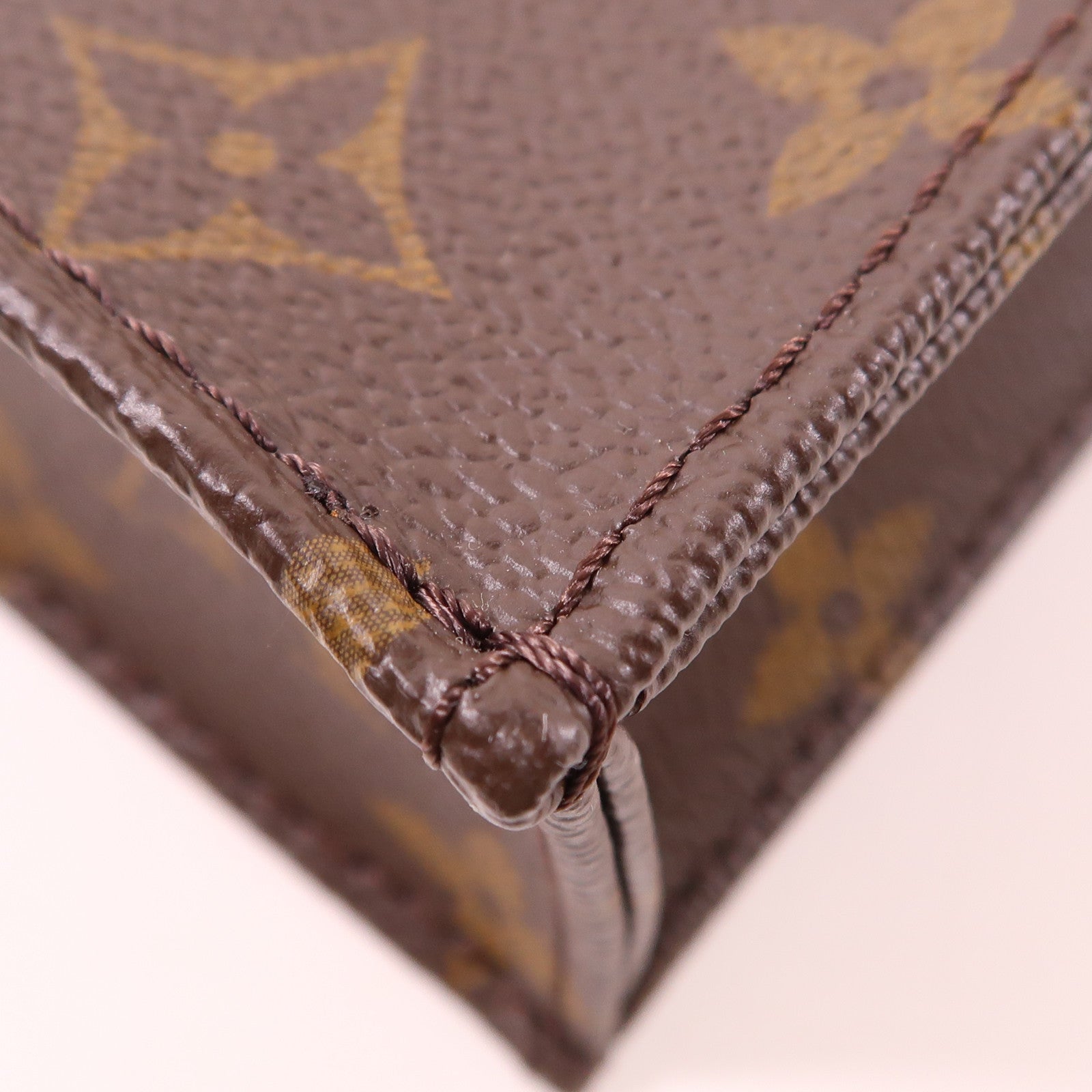 LOUIS VUITTON 【激減優惠】Monogram Petit Sac Plat金扣手挽肩背兩用袋棕色