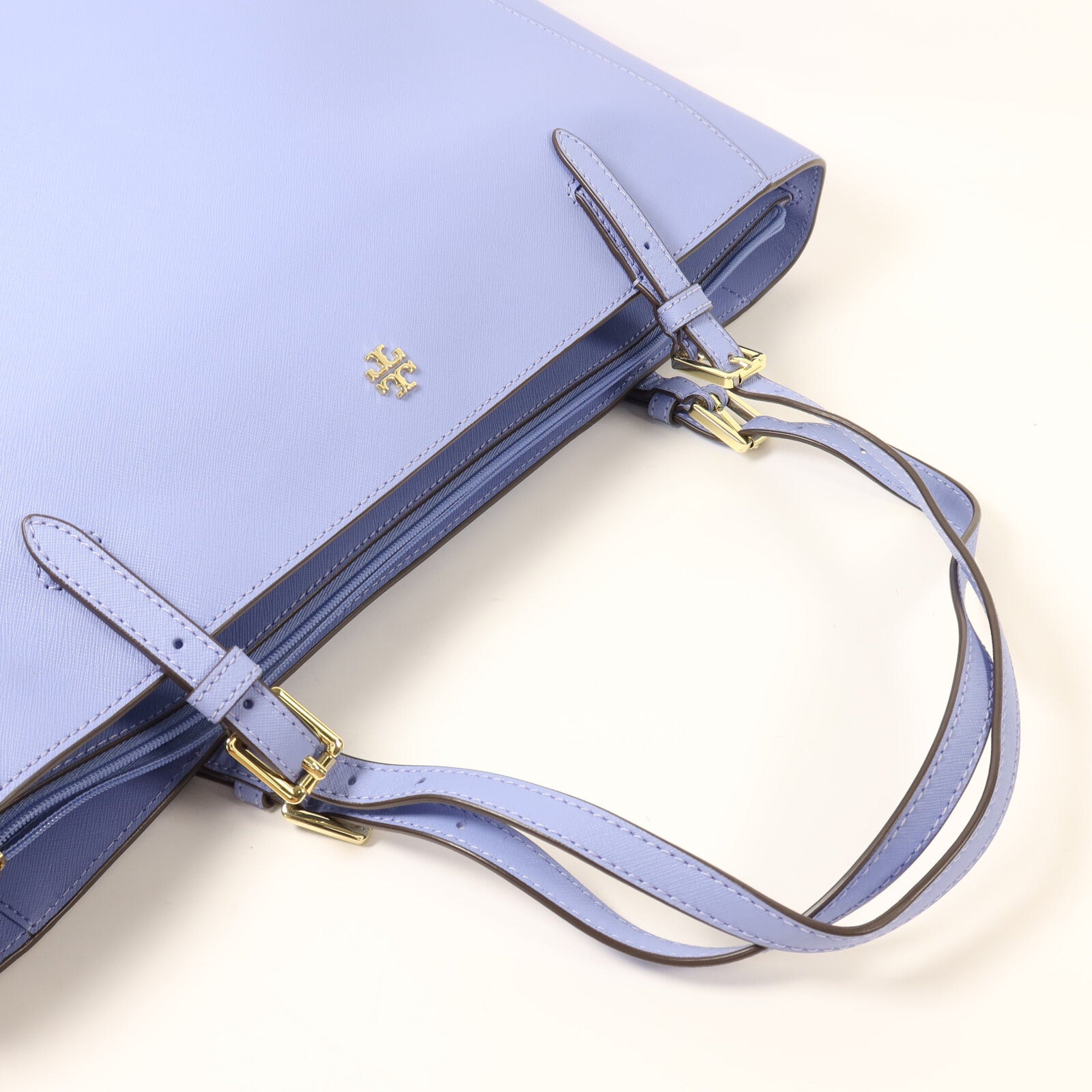 Tory Burch Saffiano皮革Emerson金扣手挽袋