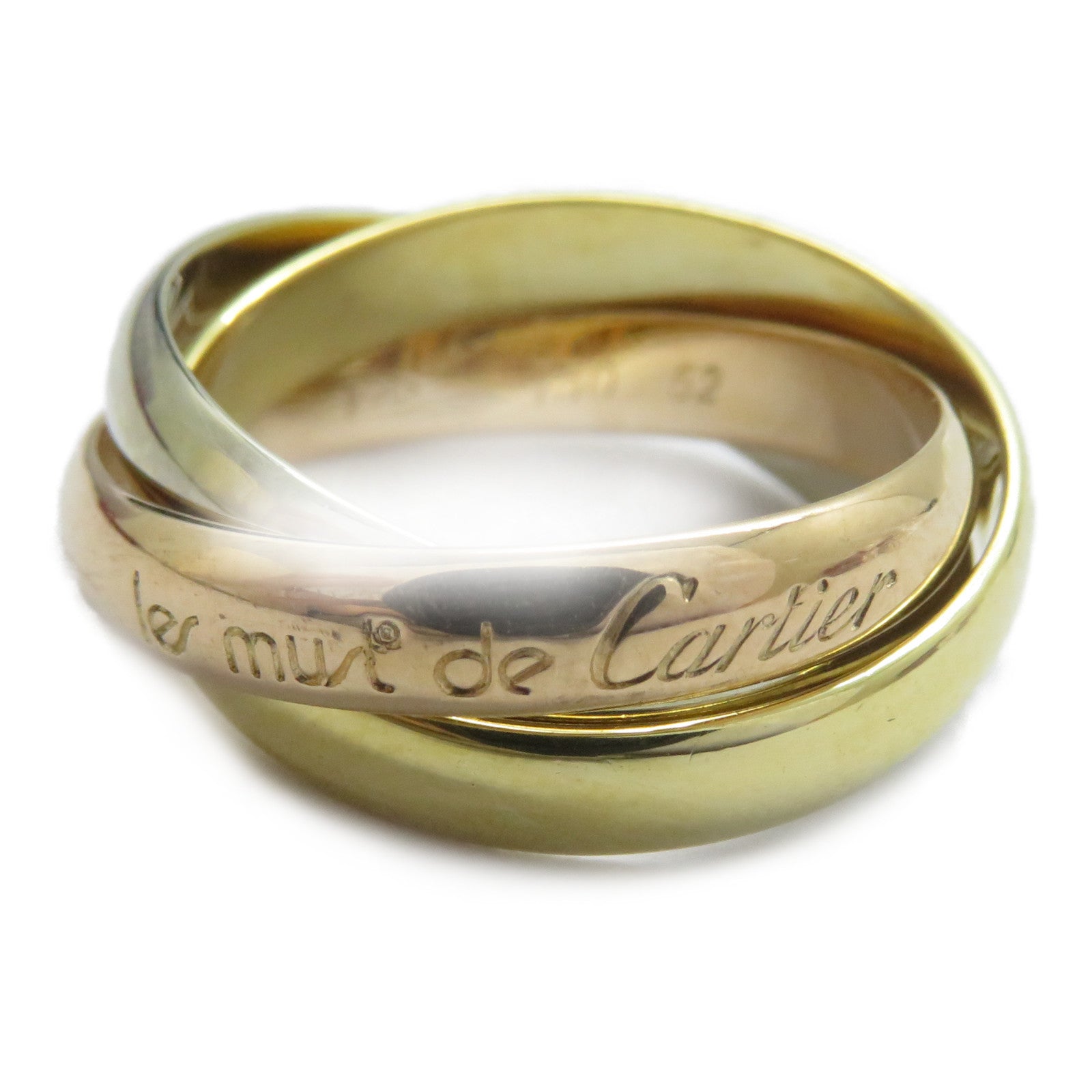 CARTIER 【激減優惠】18K黃金/白金/玫瑰金Trinity戒指Cartier#52/US#6