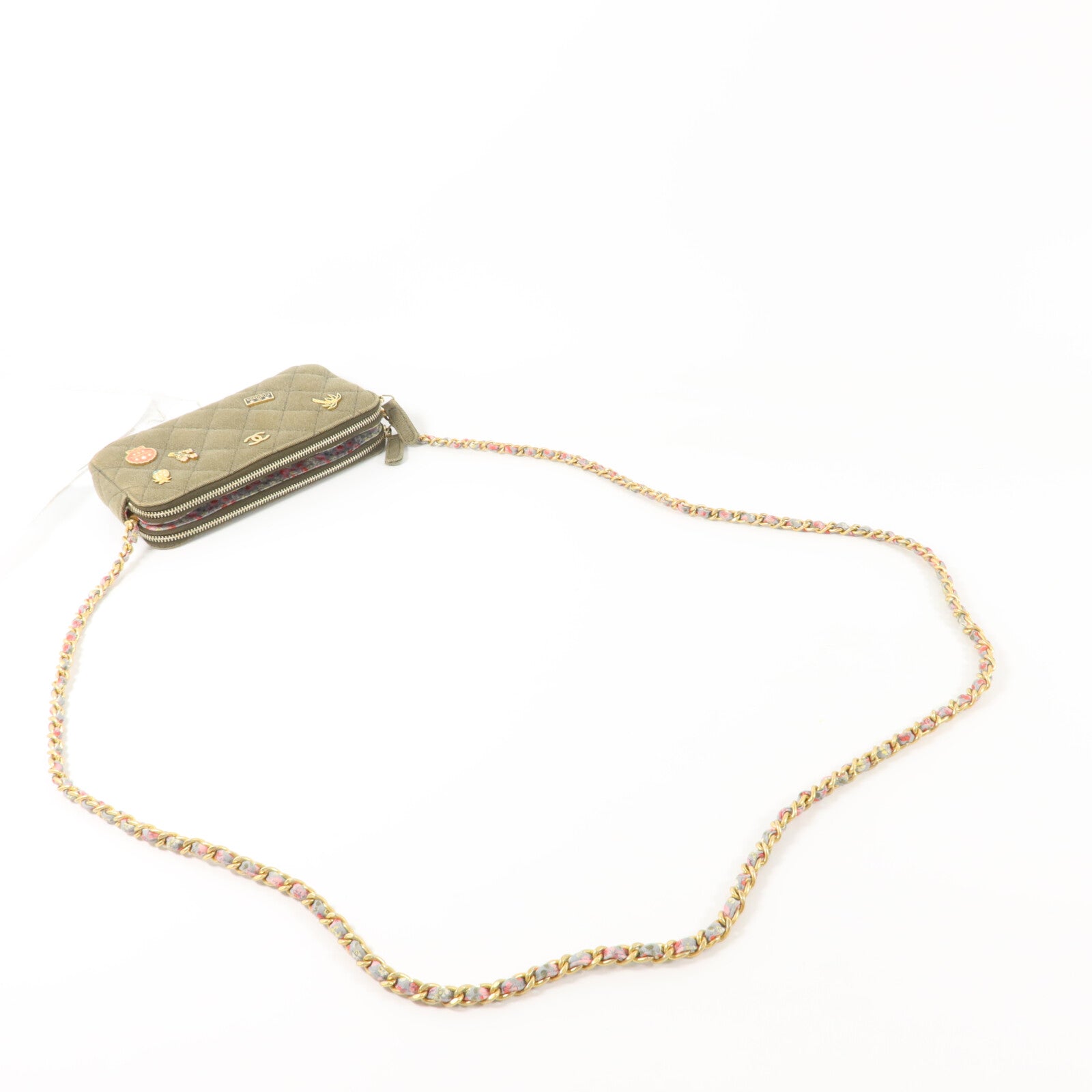 CHANEL 帆布Chain Shoulder鏈帶肩背袋