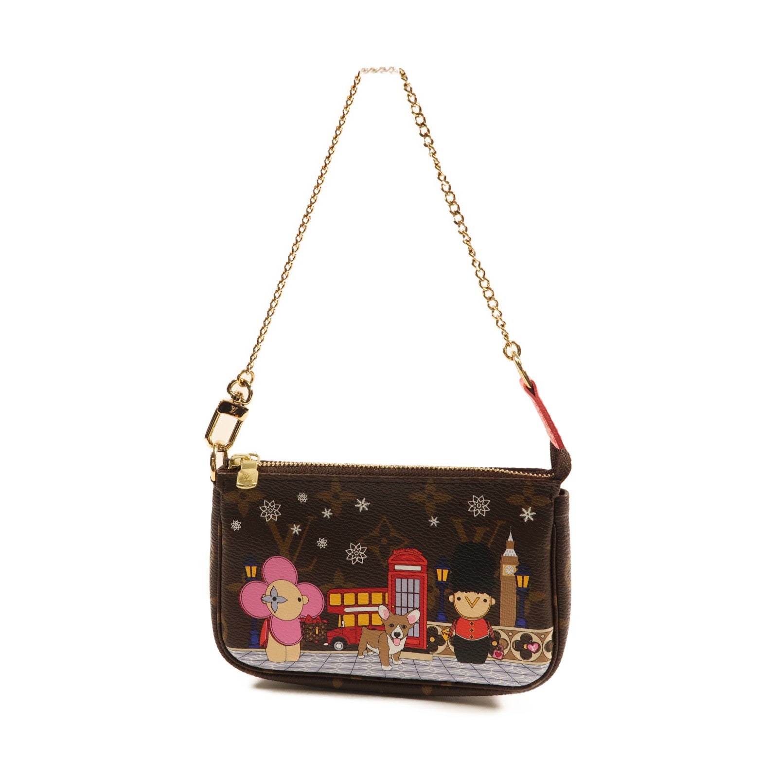 LOUIS VUITTON Monogram Mini Pochette Accessoires金扣手挽袋
