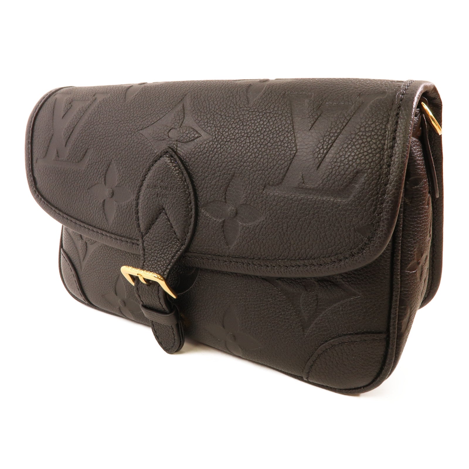 LOUIS VUITTON Monogram Empreinte Diane金扣肩背袋黑色