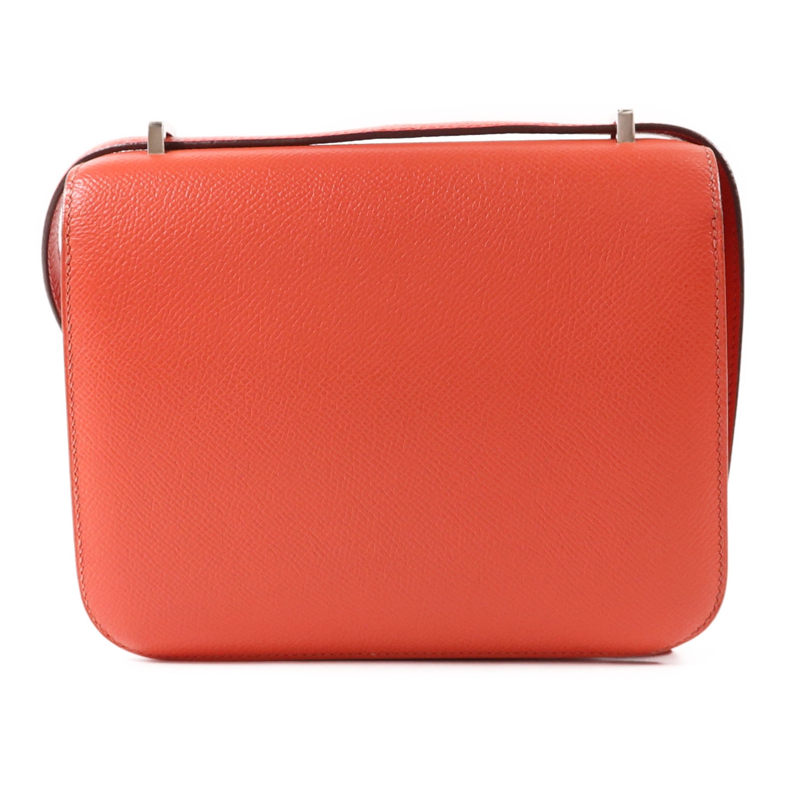 HERMES Epsom皮革Constance Mini銀扣肩背袋Rose Jaipur