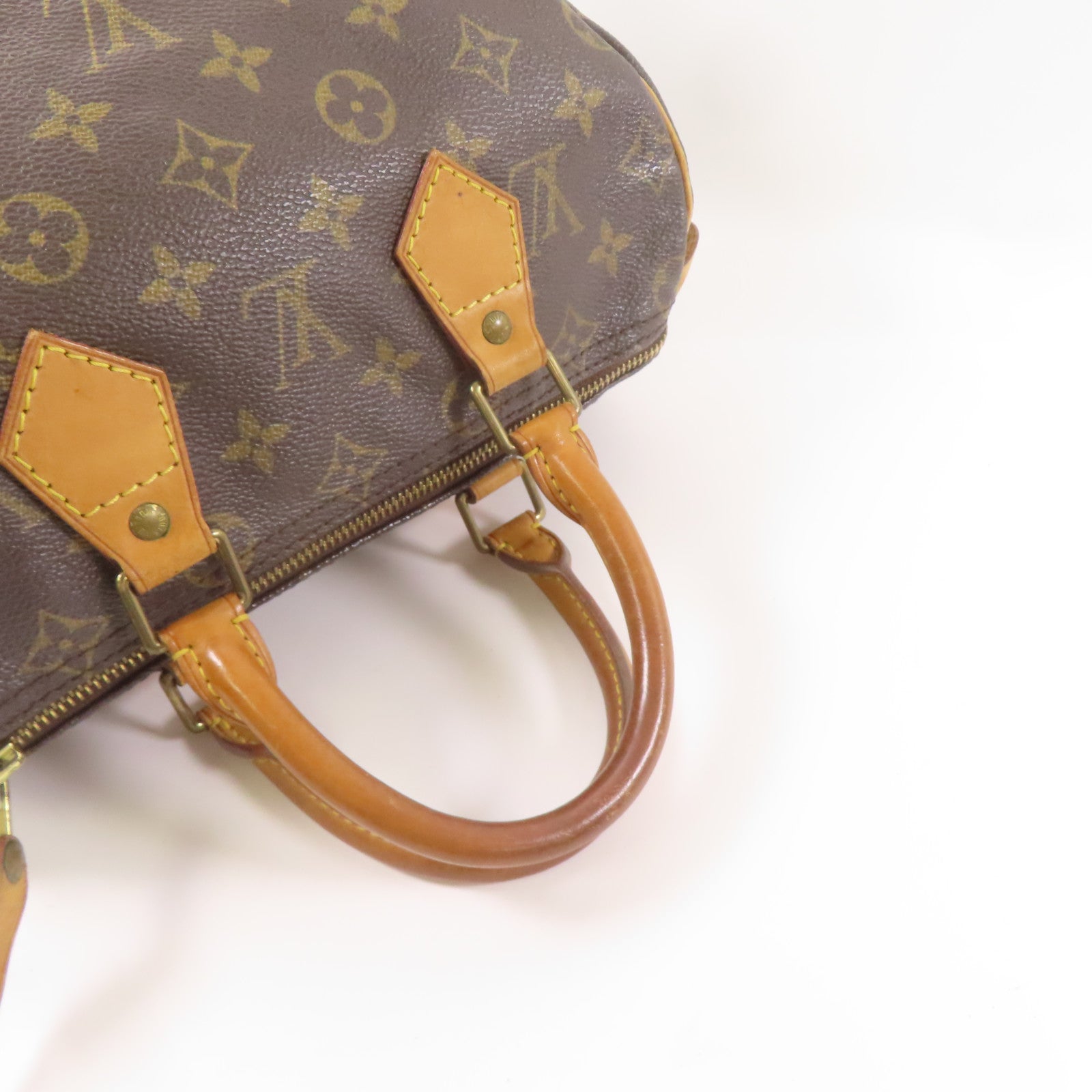 LOUIS VUITTON Monogram Speedy 25金扣手挽袋棕色