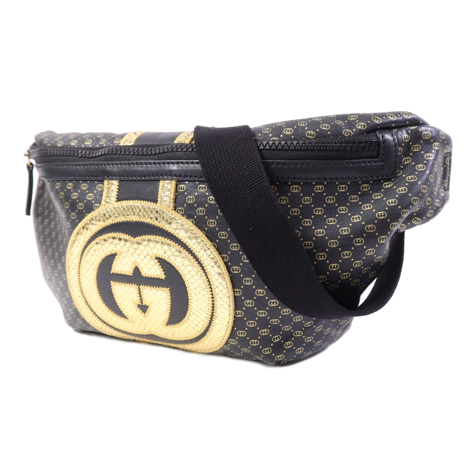 GUCCI 【激減優惠】牛皮皮革Dapper Dan Waist Bag金扣腰包