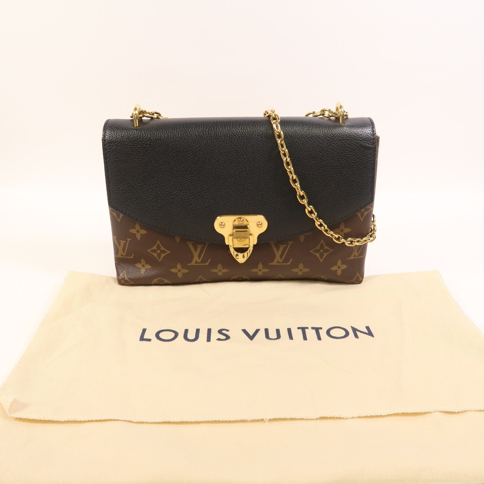 LOUIS VUITTON Monogram Saint Placide金扣鏈帶肩背袋