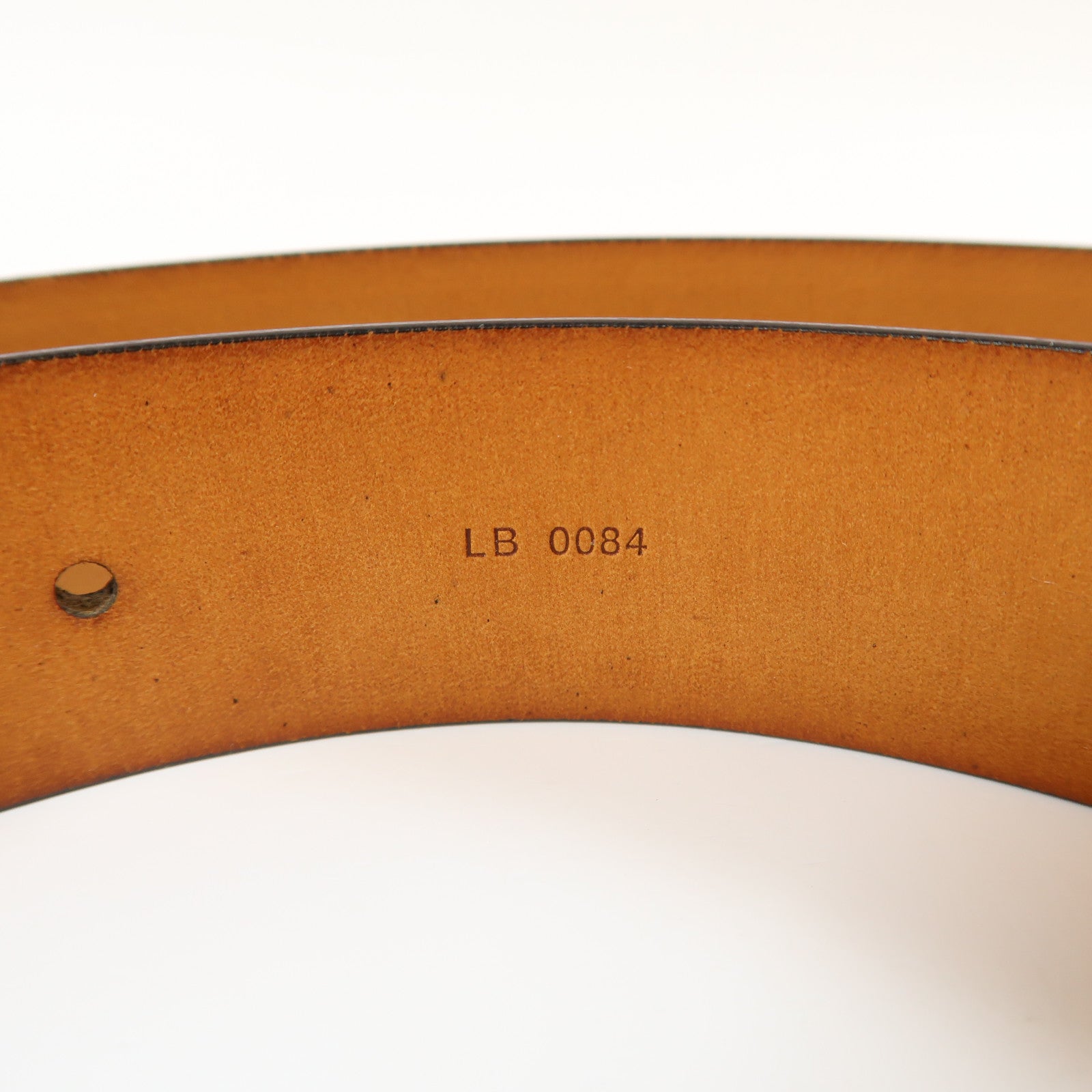 LOUIS VUITTON 牛皮皮革Belt 85cm銀扣皮帶黑色/啡色