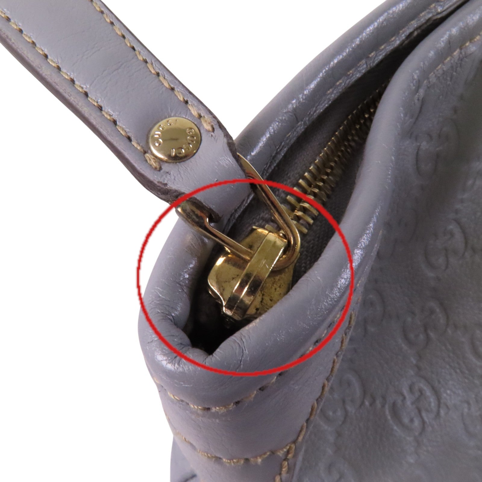 GUCCI 牛皮皮革Tote Bag金扣肩背袋