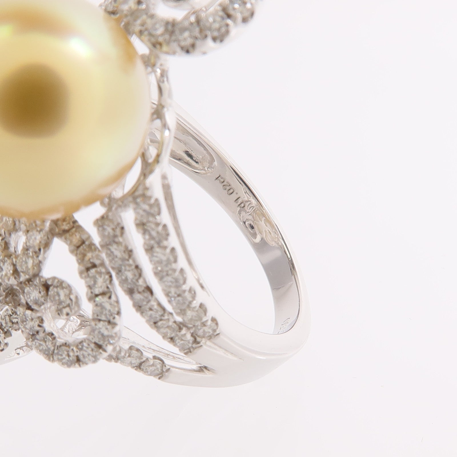 JEWELRY 18K白金Pearl Diamond Ring珍珠/鑽石戒指