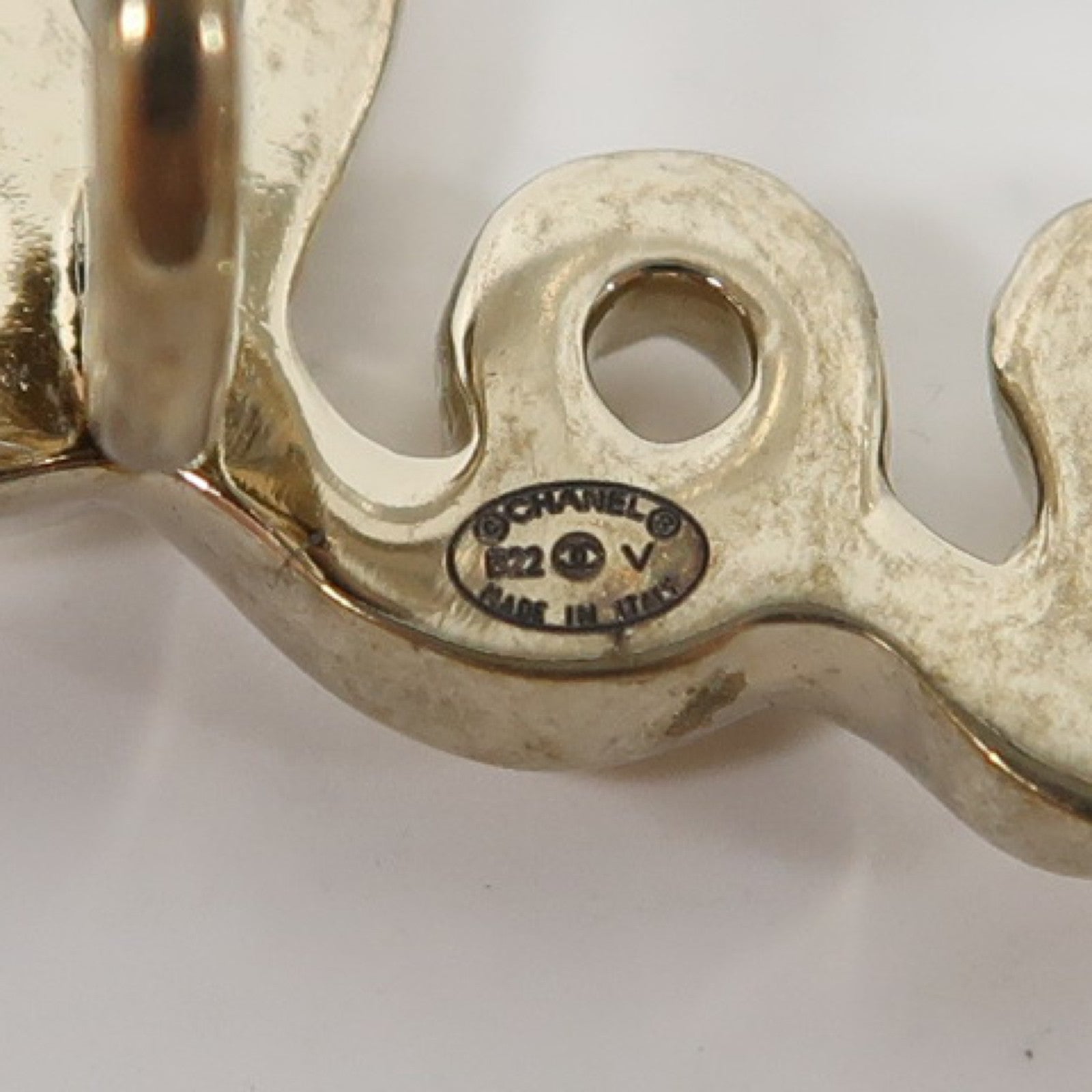 CHANEL 金屬Earrings夾式耳環金色