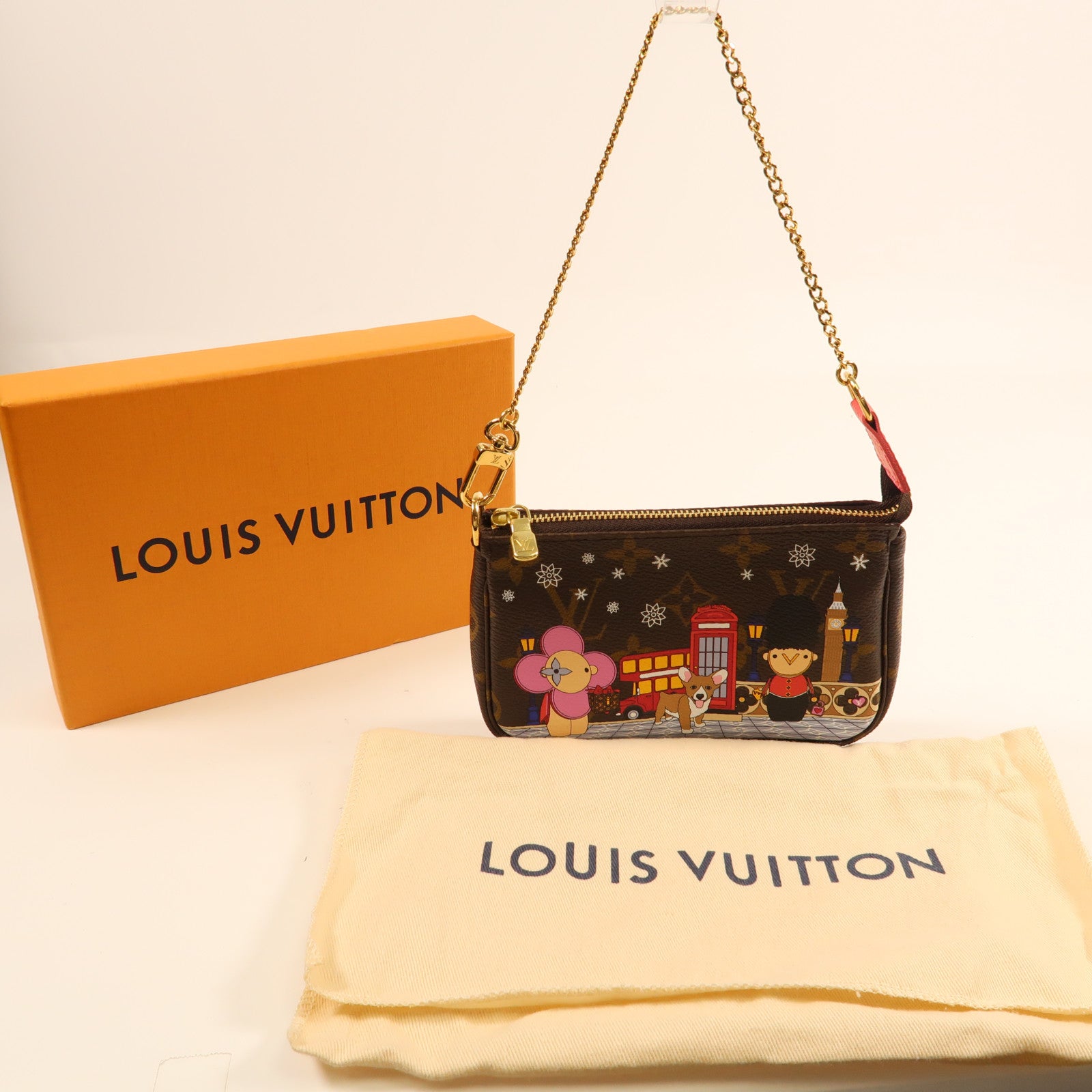 LOUIS VUITTON Monogram Mini Pochette Accessoires金扣手挽袋
