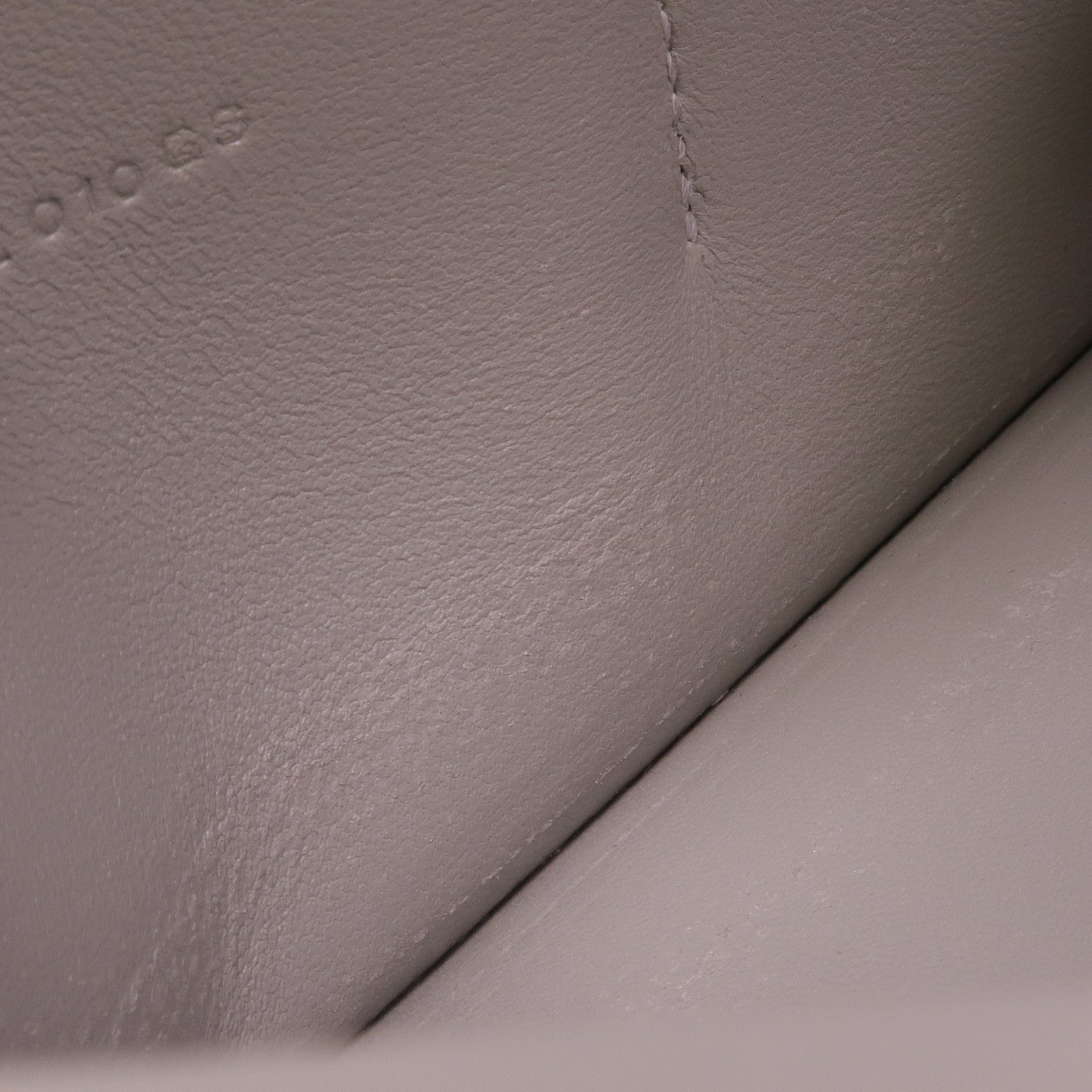 HERMES Clemence皮革Dogon GM銀扣長錢包Gris Mouette