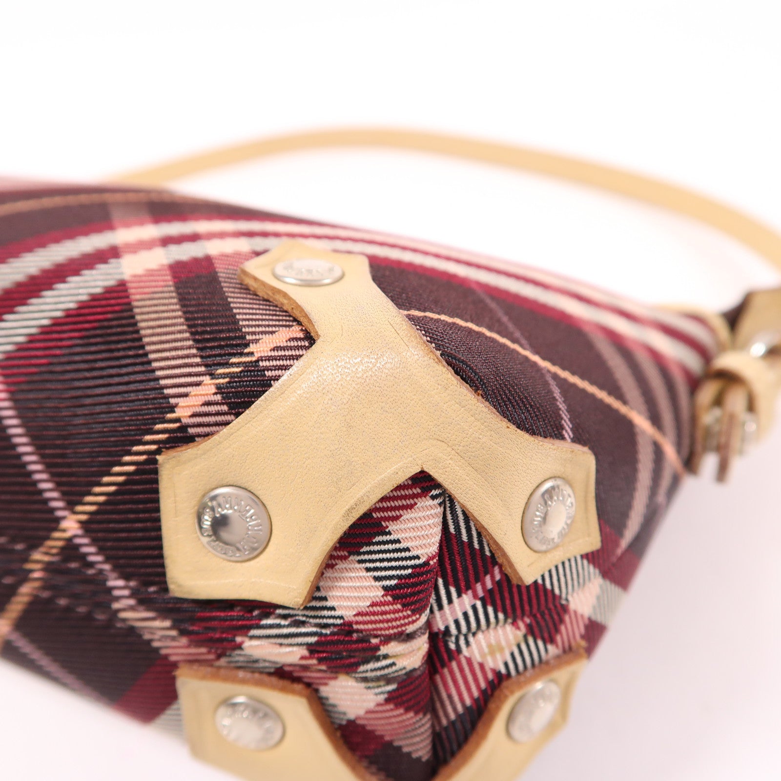 BURBERRY BLUE LABEL 帆布2 Way Shoulder銀扣手挽肩背兩用袋