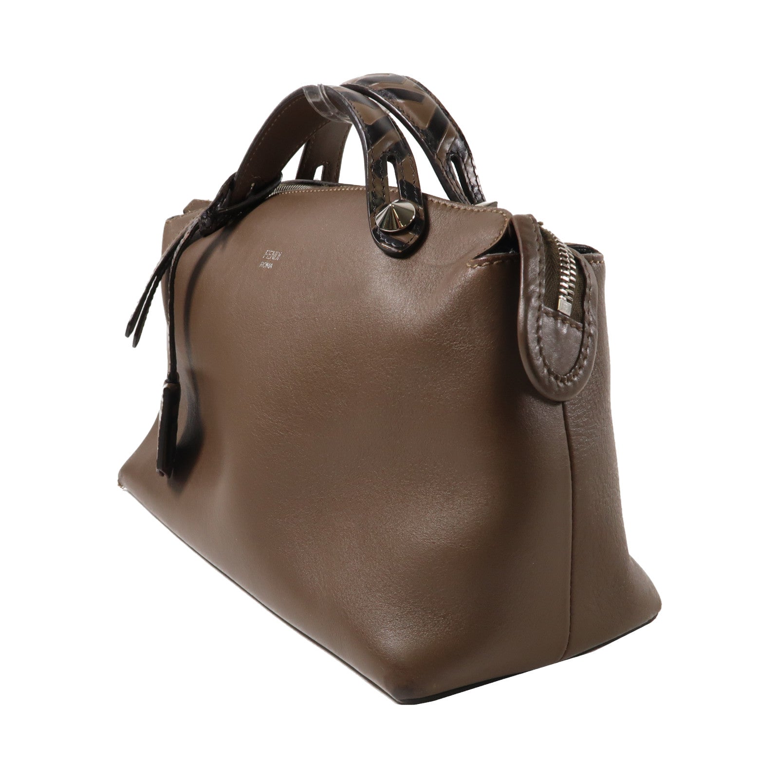 FENDI 牛皮皮革By The Way銀扣手挽肩背兩用袋啡色