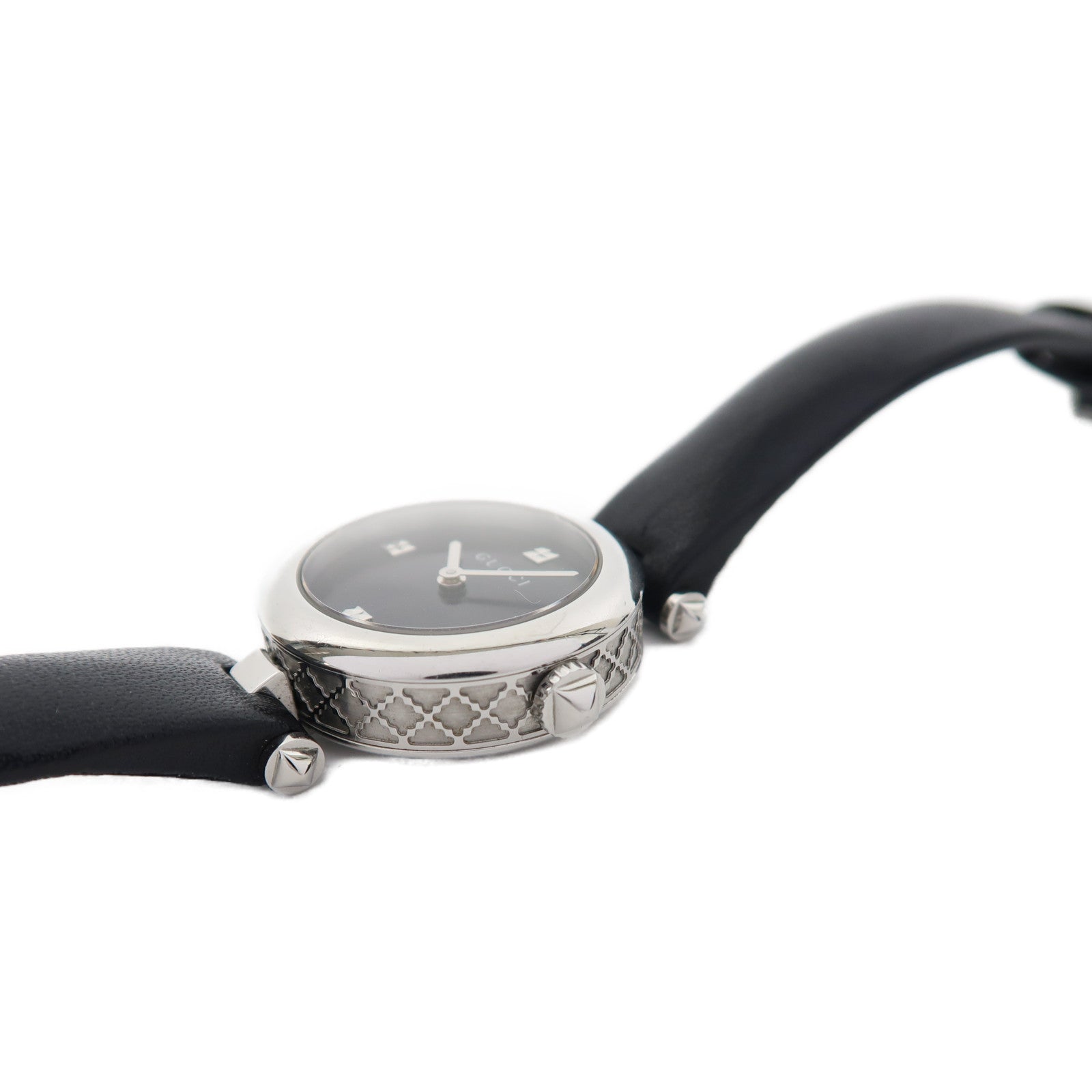 GUCCI Diamantissima Watch不鏽鋼手錶石英機芯黑色