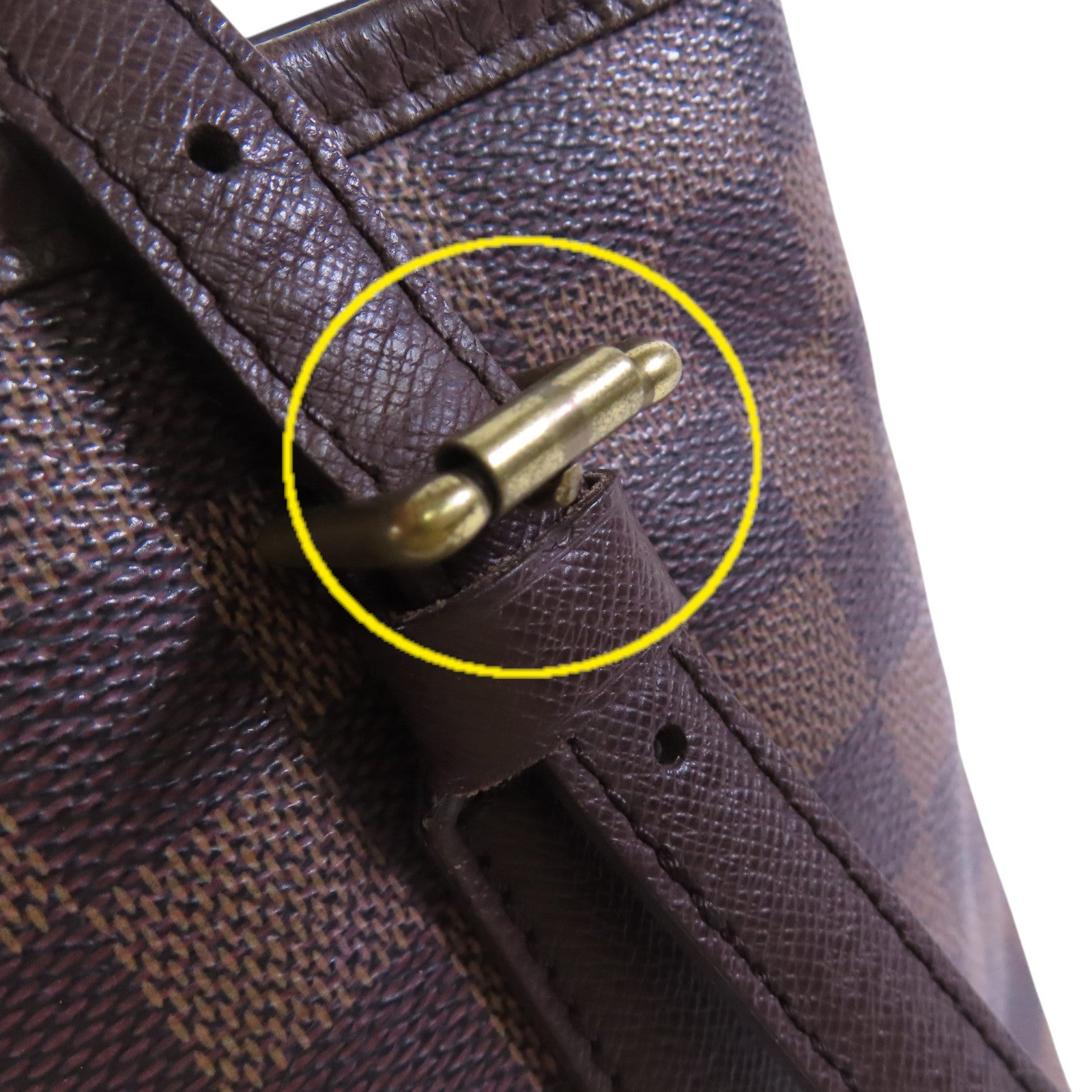 LOUIS VUITTON Damier Ebene Marais金扣肩背袋