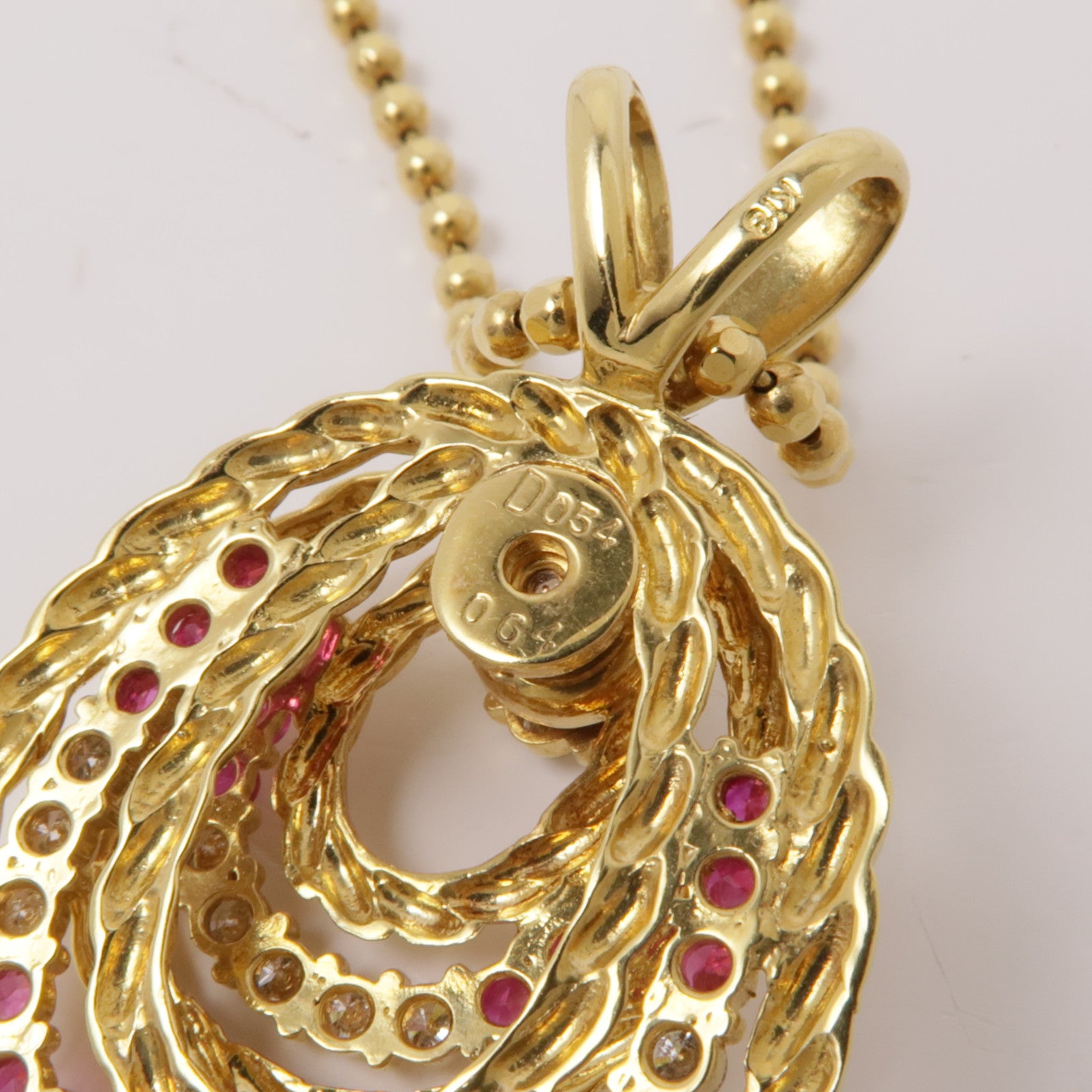 JEWELRY 18K黃金0.64ct紅寶石/0.54ct鑽石Ruby/Diamond Necklace項鏈