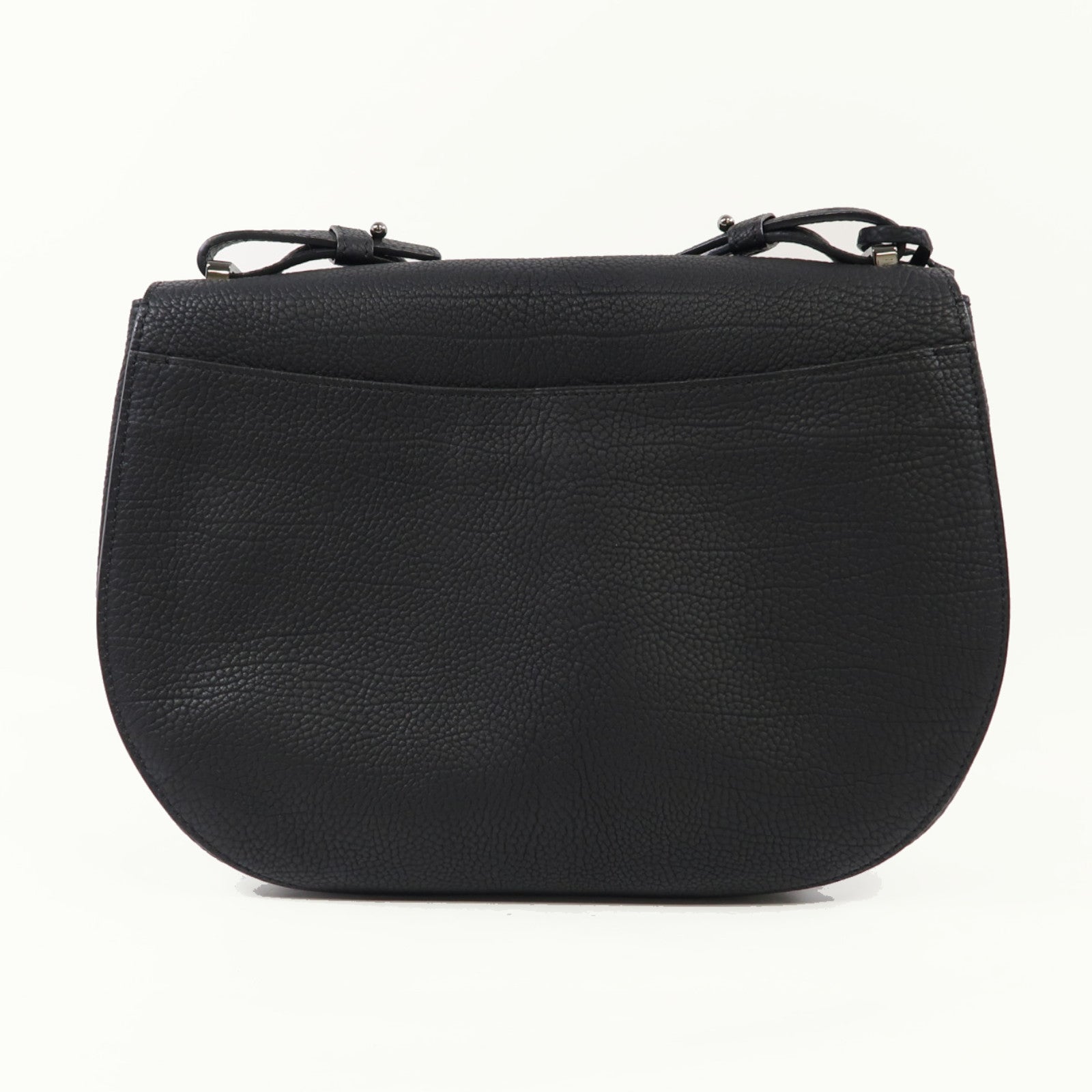 Delvaux 牛皮皮革Le Mutin MM銀扣肩背袋黑色