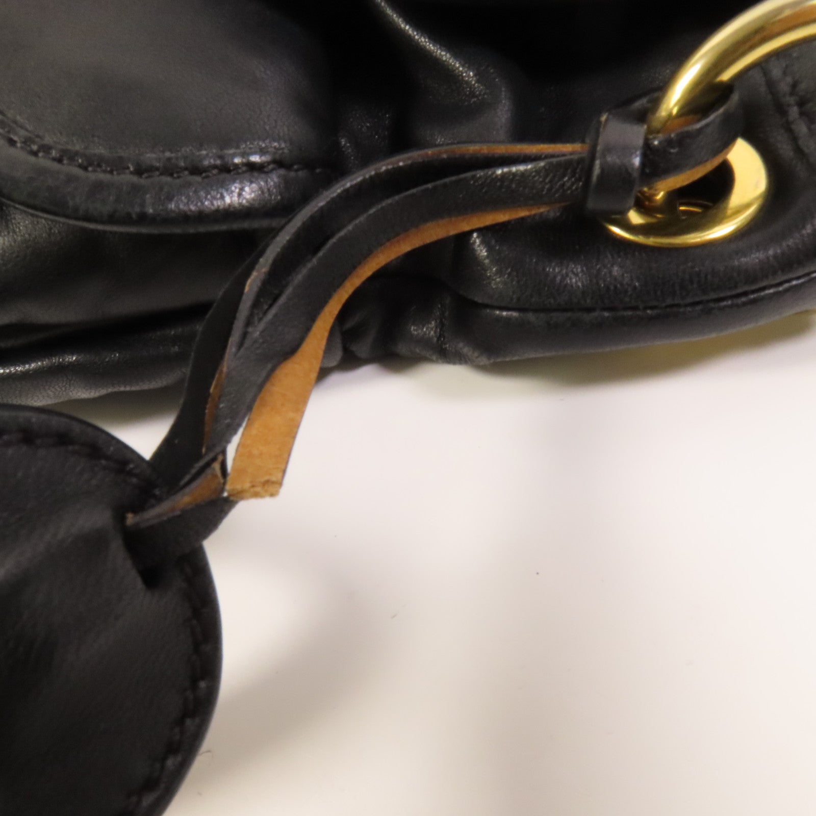 Miu Miu 羊皮皮革2 Way Shoulder金扣手挽肩背兩用袋