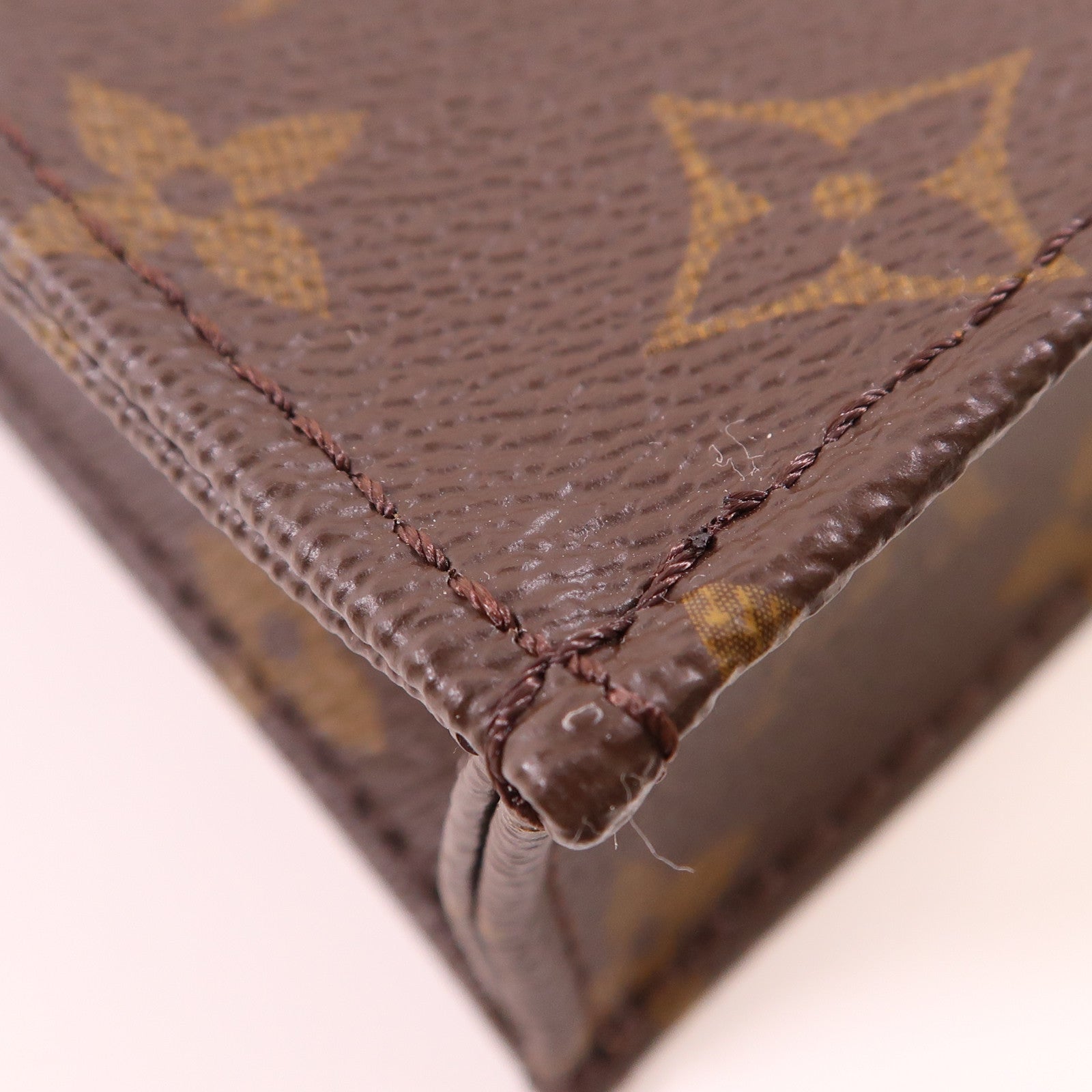 LOUIS VUITTON 【激減優惠】Monogram Petit Sac Plat金扣手挽肩背兩用袋棕色