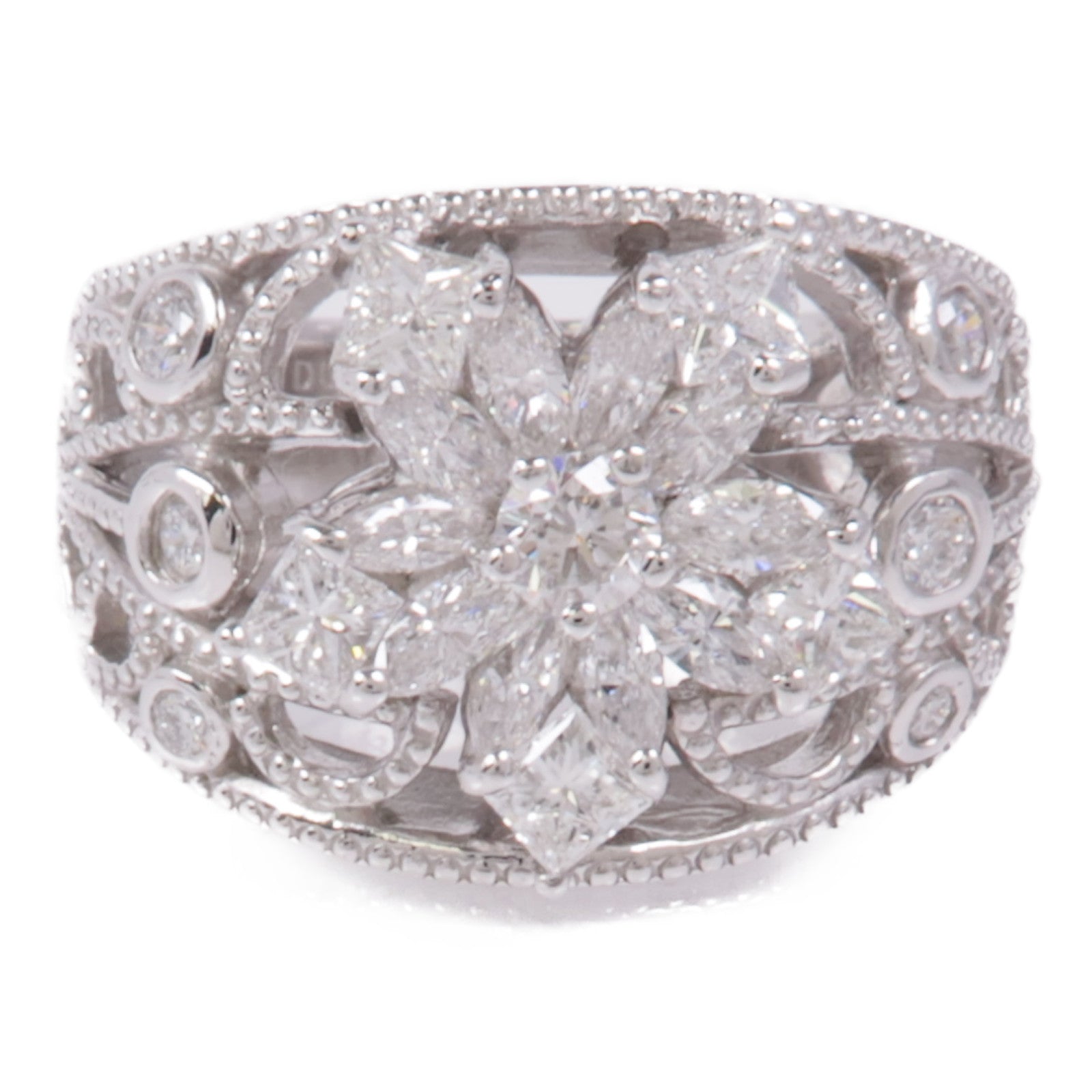 JEWELRY Diamond Ring 18K White Gold US#6
