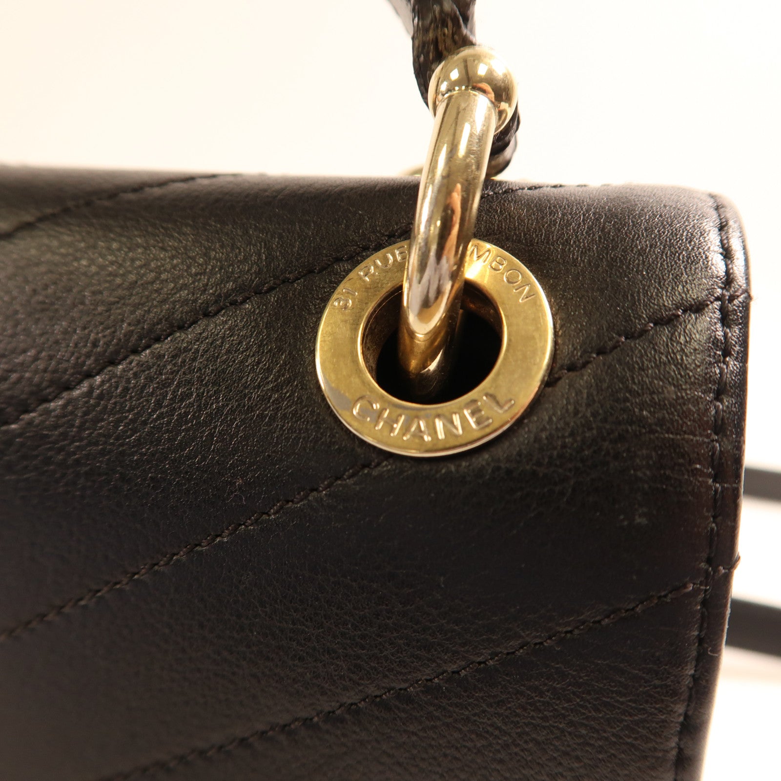 CHANEL 【激減優惠】皮革2 Way Shoulder金扣手挽肩背兩用袋