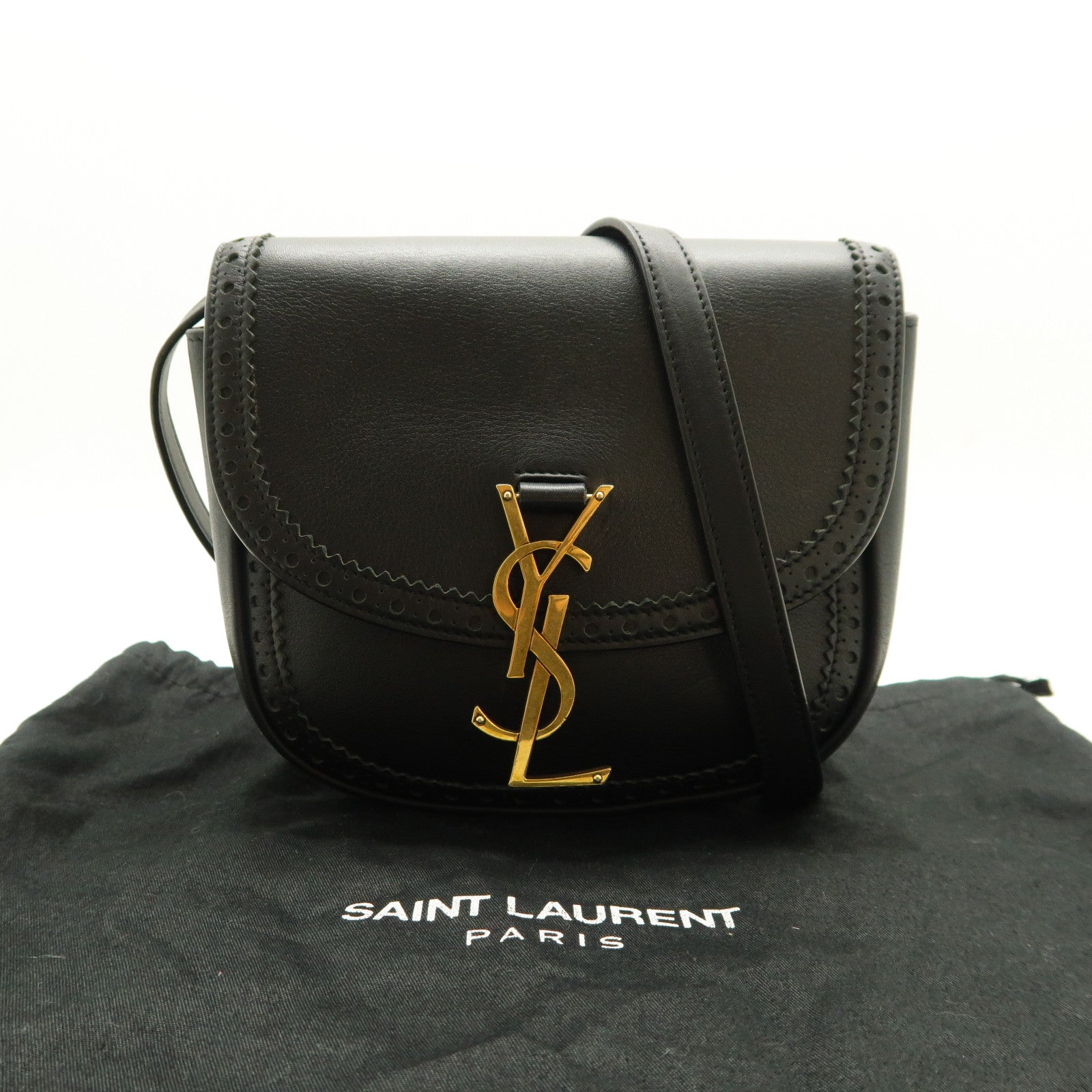 SAINT LAURENT 牛皮皮革kaia Small Shoulder Bag金扣肩背袋黑色