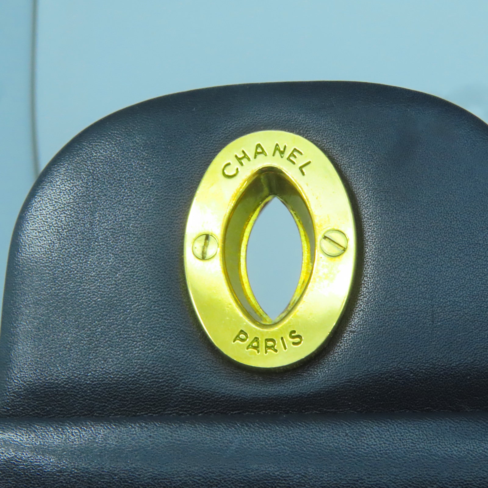CHANEL 【激減優惠】菱格牛皮皮革Chain Shoulder金扣鏈帶肩背袋黑色