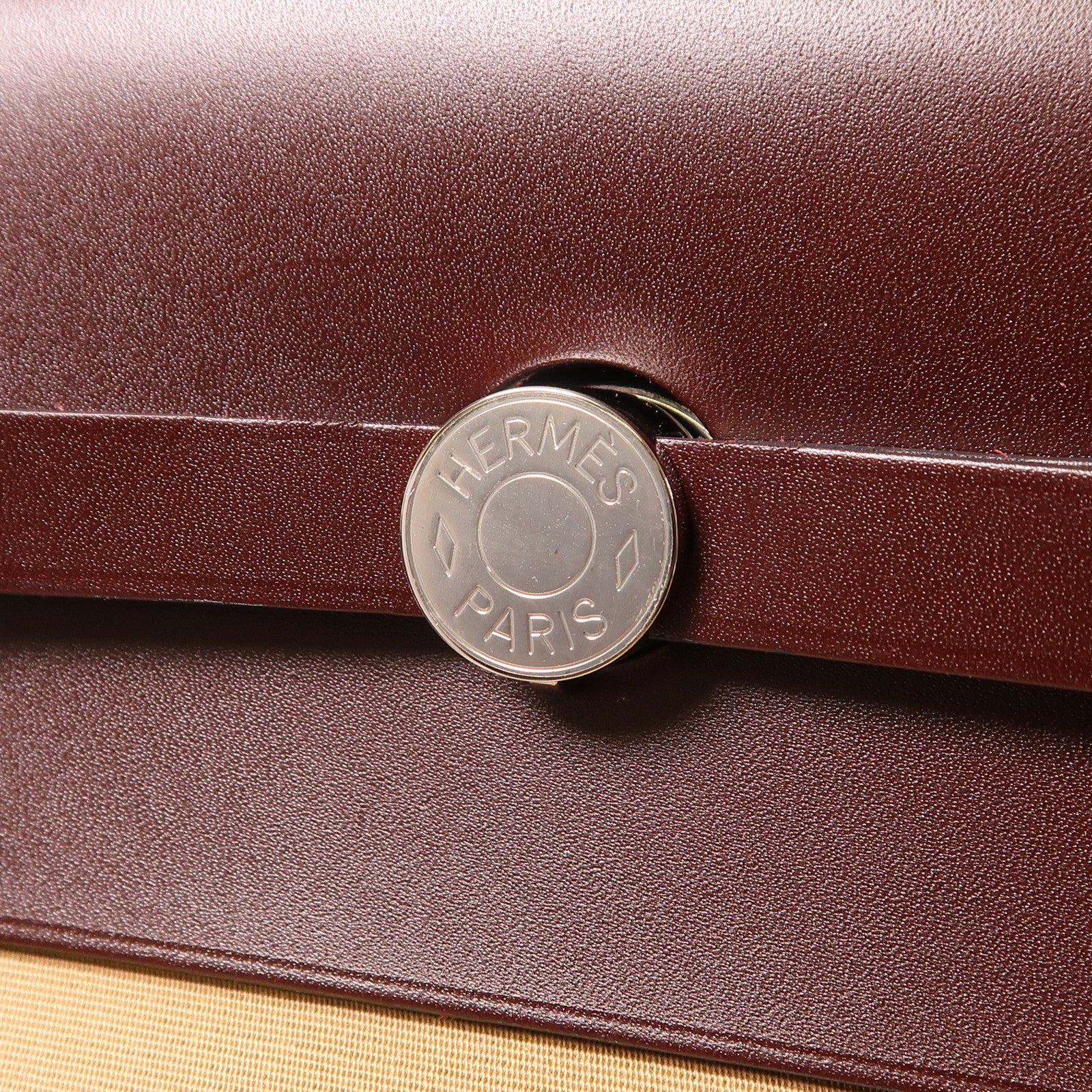 HERMES 帆布/皮革Herbag GM銀扣手挽肩背兩用袋Trench