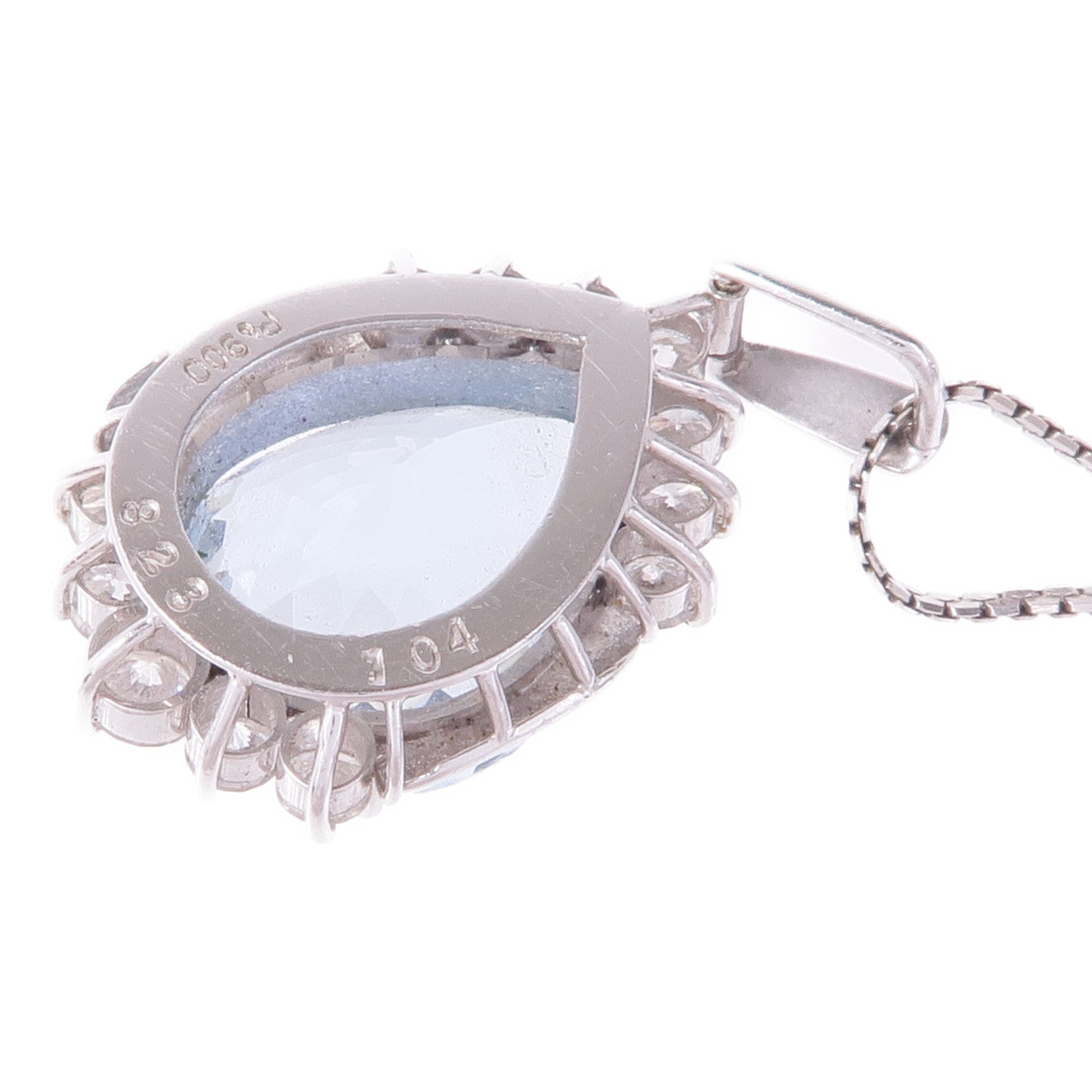 JEWELRY PT900/PT850鉑金Aquamarine Diamond Necklace藍晶/鑽石項鍊