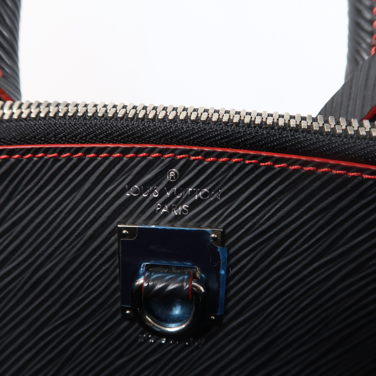 LOUIS VUITTON 【激減優惠】Epi City Steamer PM銀扣手挽肩背兩用袋黑色/紅色