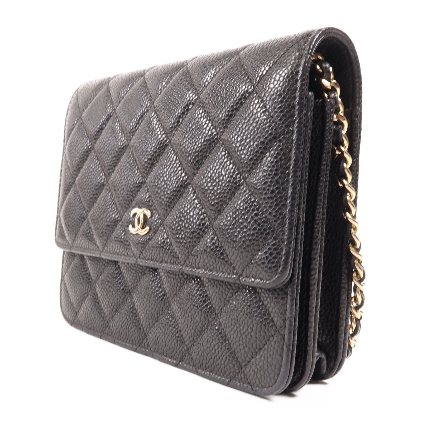 CHANEL 牛皮皮革Wallet On Chain金扣鏈帶肩背袋