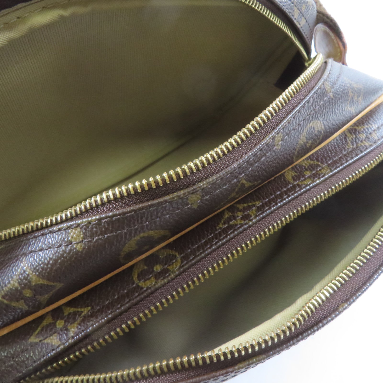 LOUIS VUITTON Monogram Reporter PM金扣肩背袋啡色