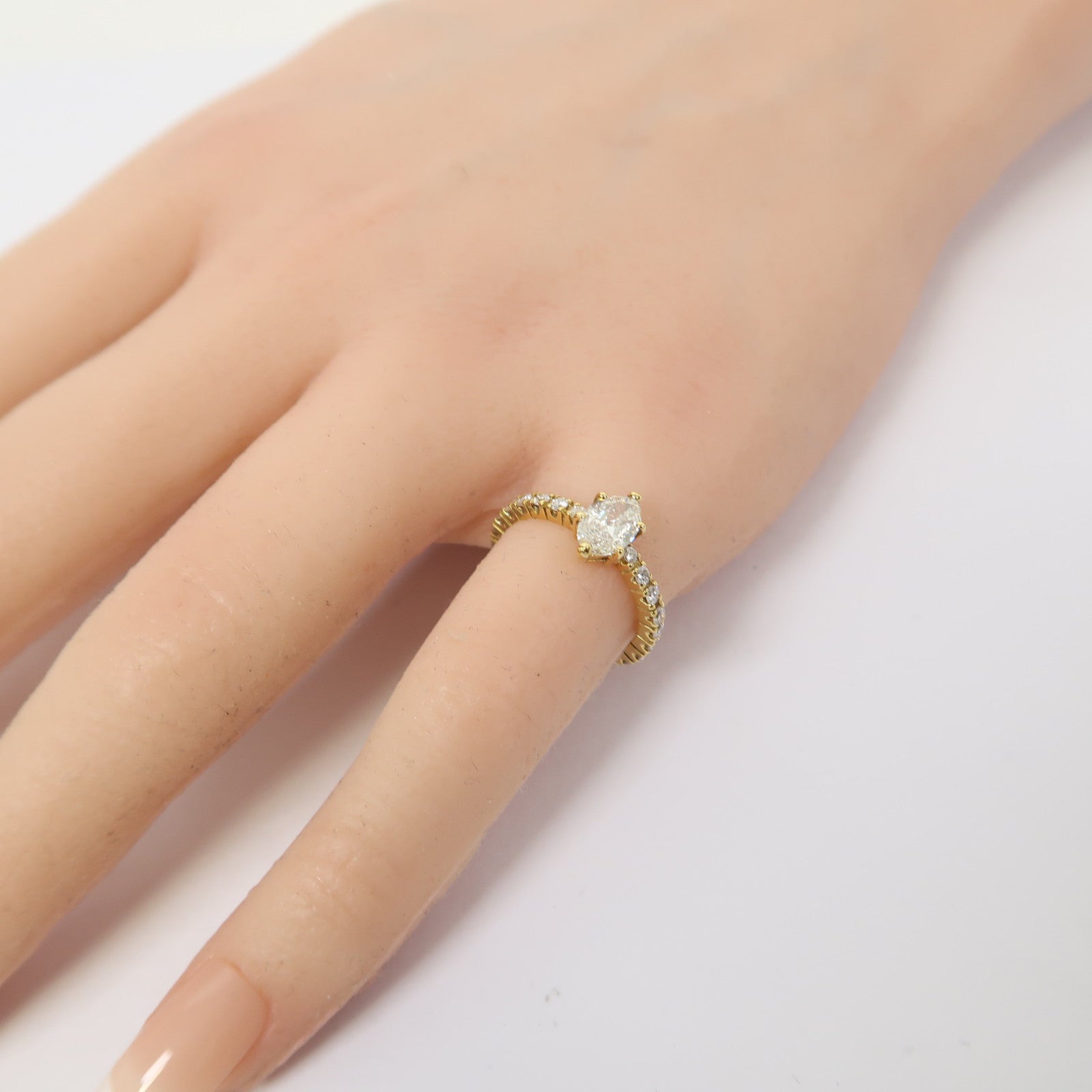 JEWELRY 18K黃金Ring0.56ct鑽石/0.47ct鑽石戒指US#3.75