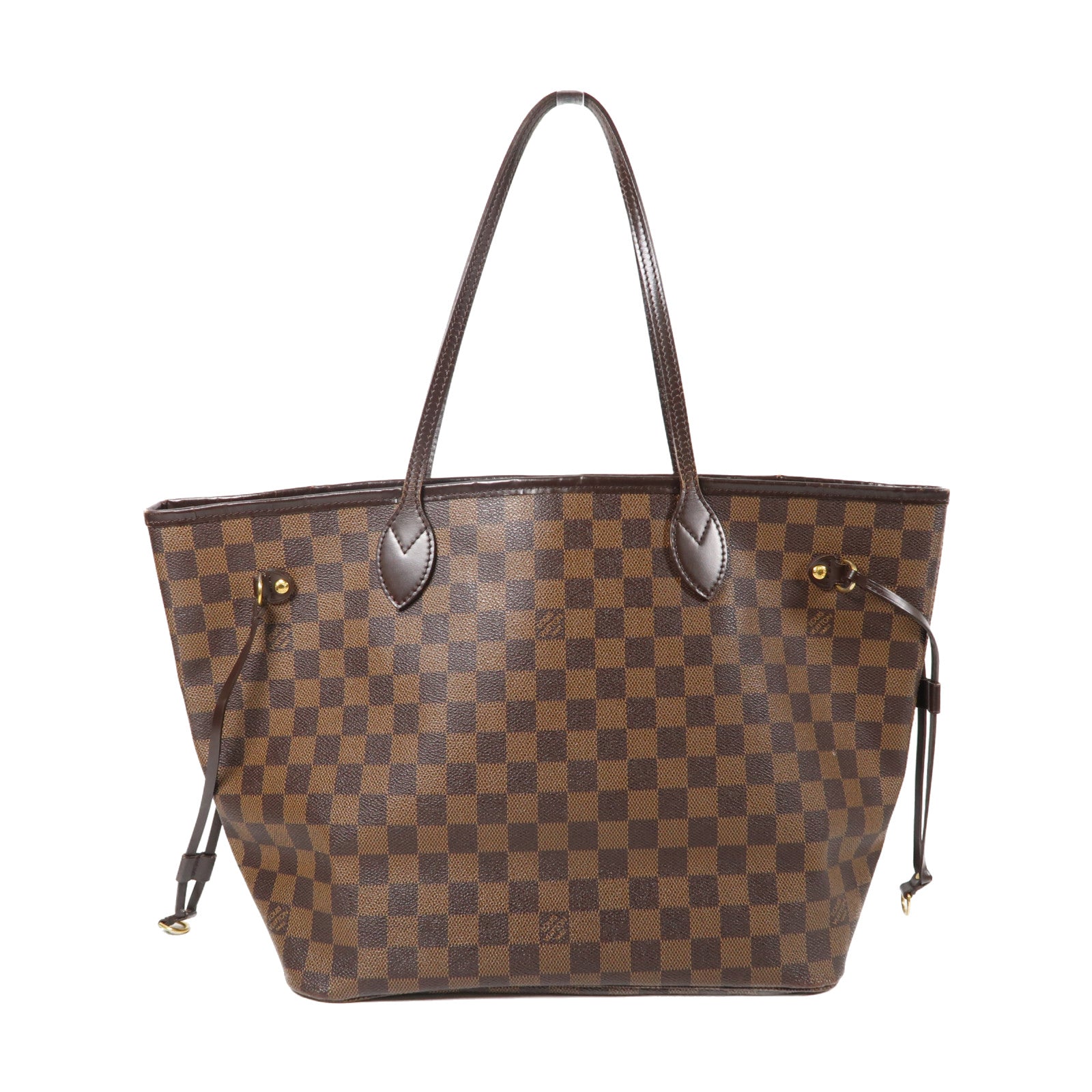 LOUIS VUITTON 【激減優惠】Damier Ebene Neverfull MM金扣手挽袋啡色
