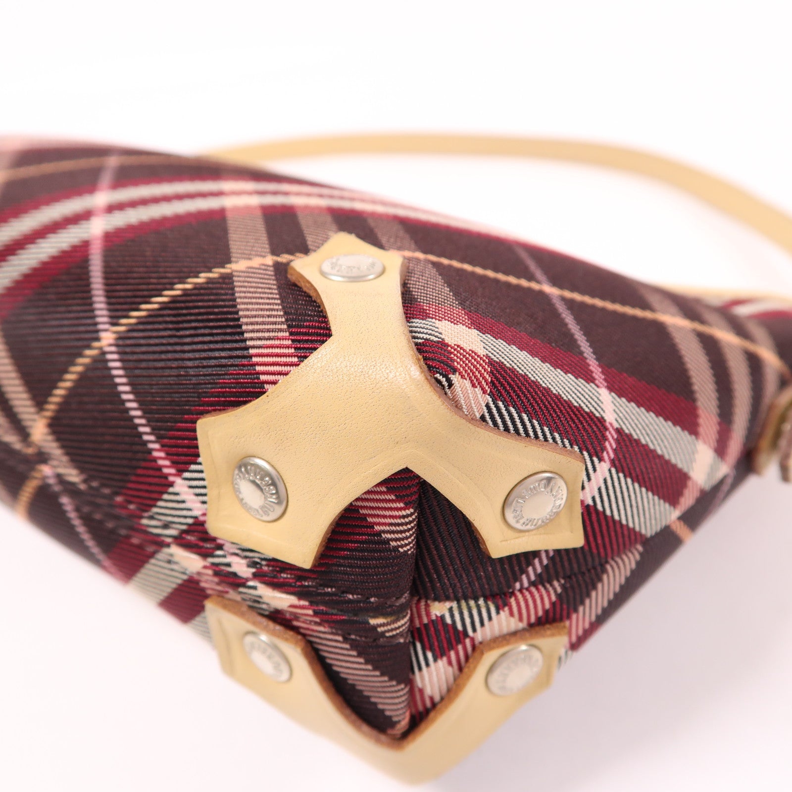 BURBERRY BLUE LABEL 帆布2 Way Shoulder銀扣手挽肩背兩用袋