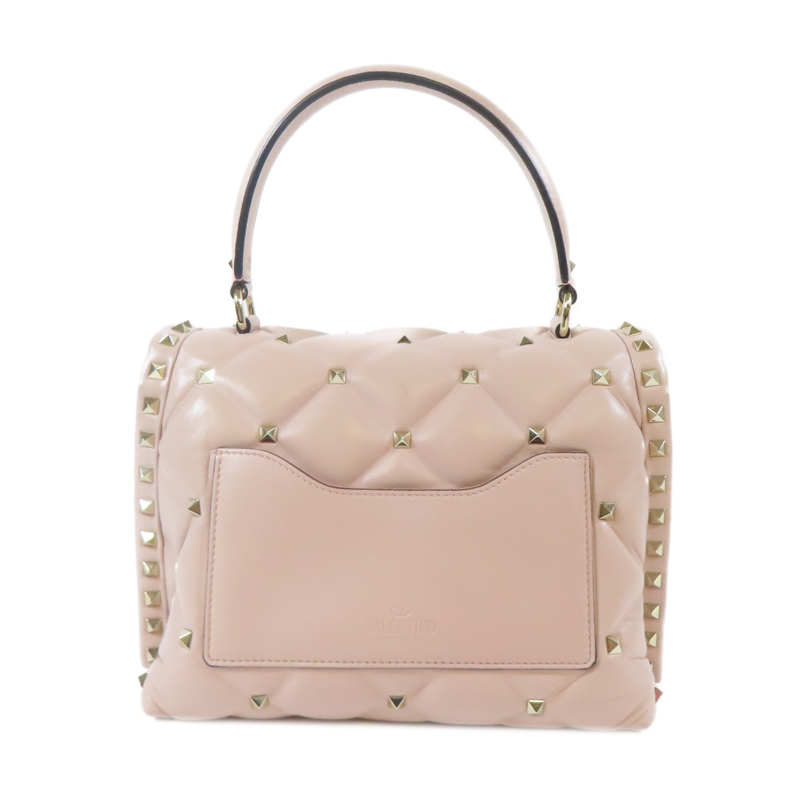 Valentino 【激減優惠】羊皮皮革2way Shoulder Bag金扣手挽肩背兩用袋粉紅色