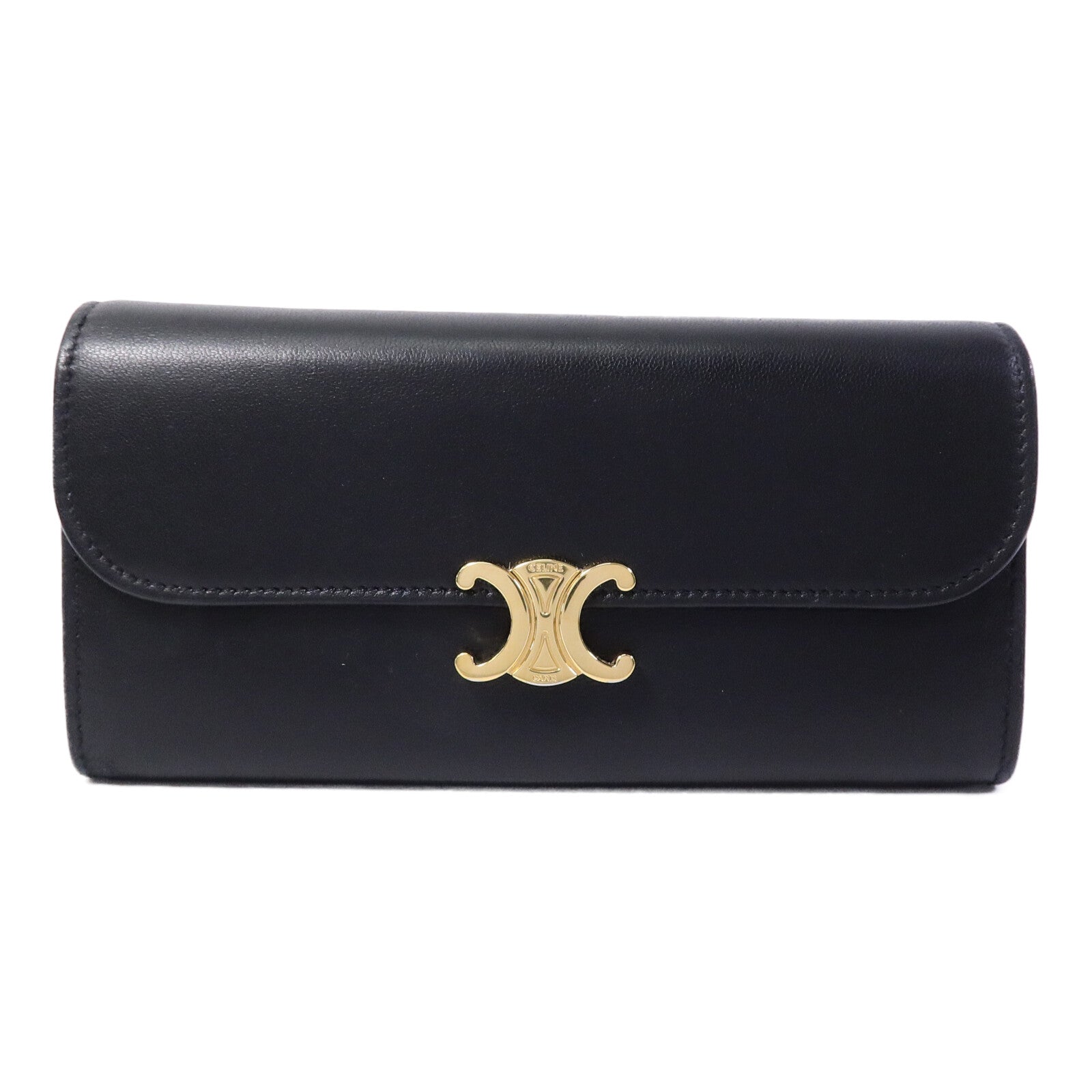 CELINE 牛皮皮革Triomphe Long Wallet長錢包