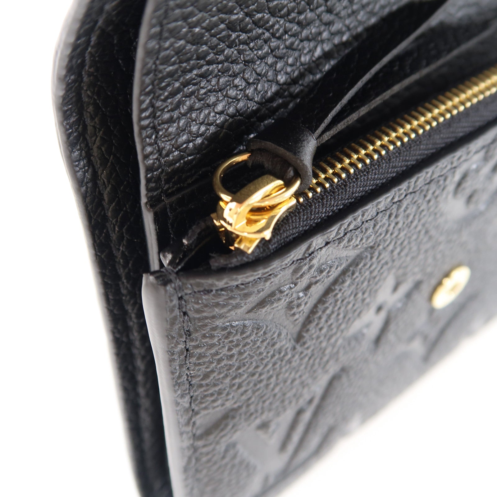 LOUIS VUITTON Monogram Empreinte Victorine Wallet金扣三摺錢包黑色