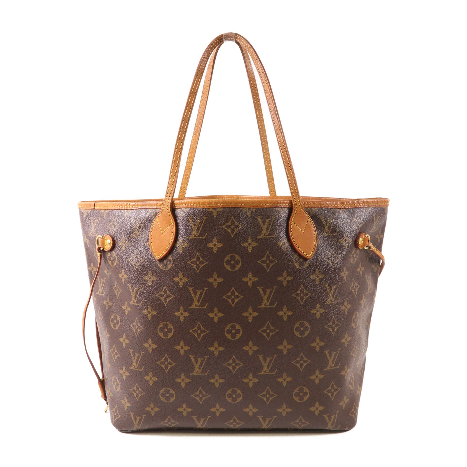 LOUIS VUITTON Monogram Neverfull MM金扣手挽袋